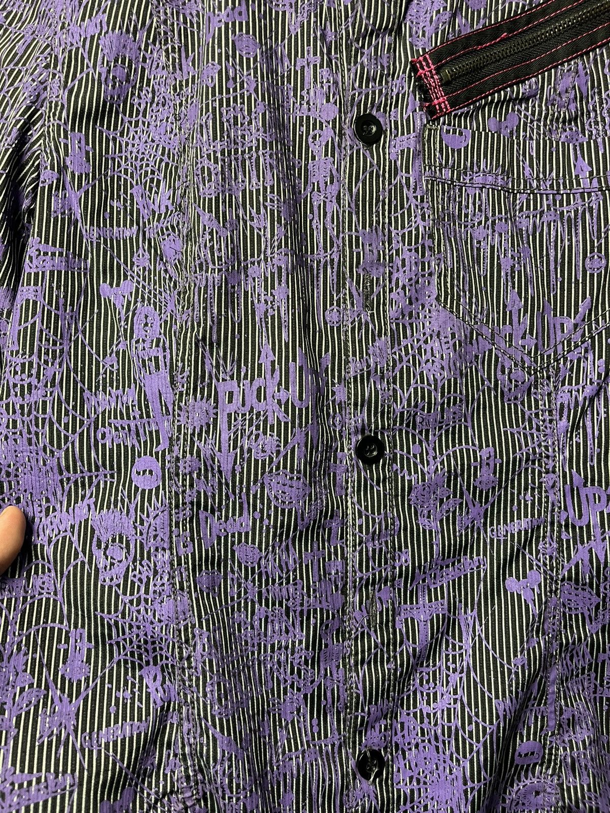 If Six Was Nine × Japanese Brand × Le Grande Bleu (L.G.B.) Rare Gothic Punk Skull algonquins All Over Print Shirt Size US M / EU 48-50 / 2 - 6 Thumbnail