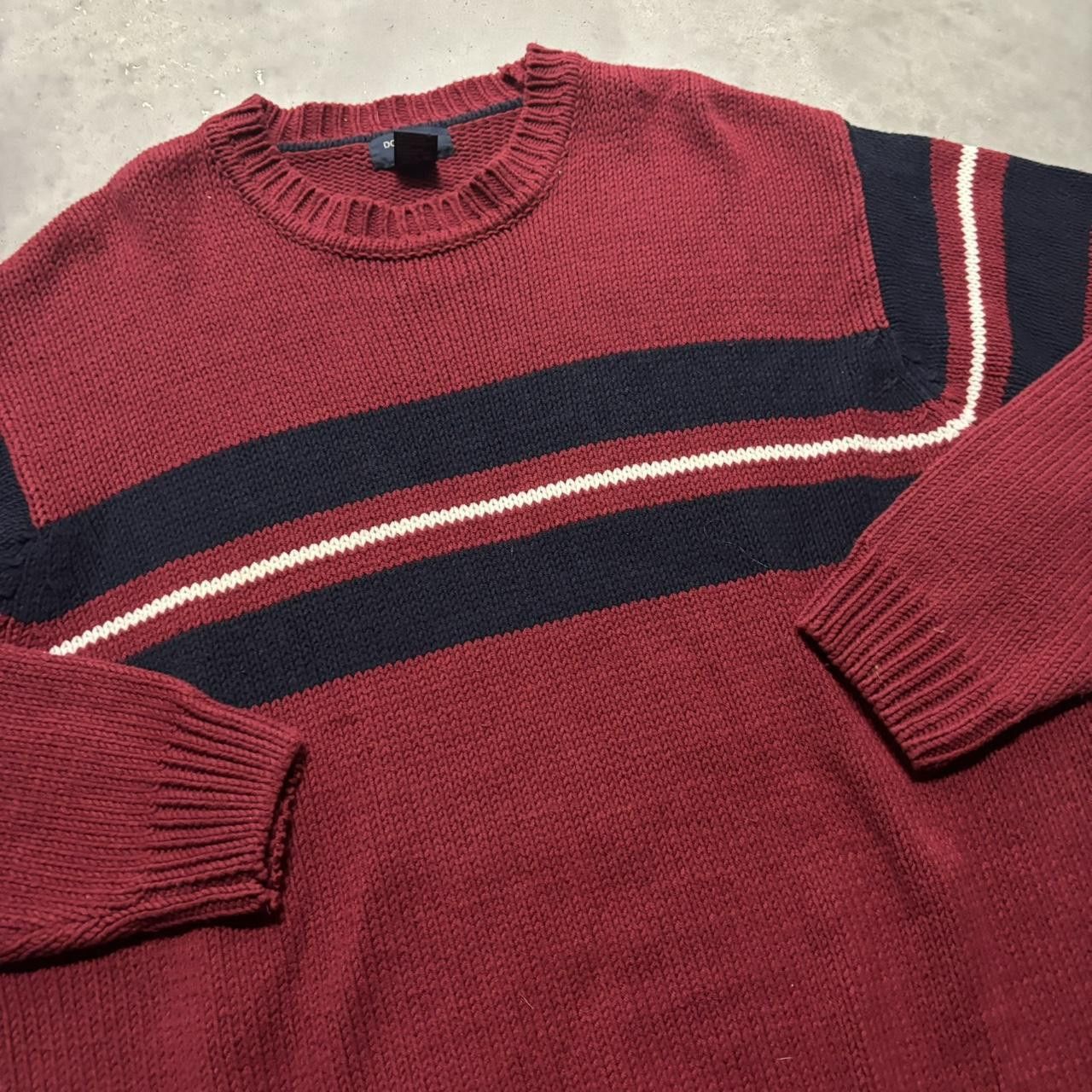 Japanese Brand × Vintage Crazy Vintage Y2K/2000s Grunge Red Striped Streetwear Baggy Skater Essential Sweater! Size US L / EU 52-54 / 3 - 3 Thumbnail