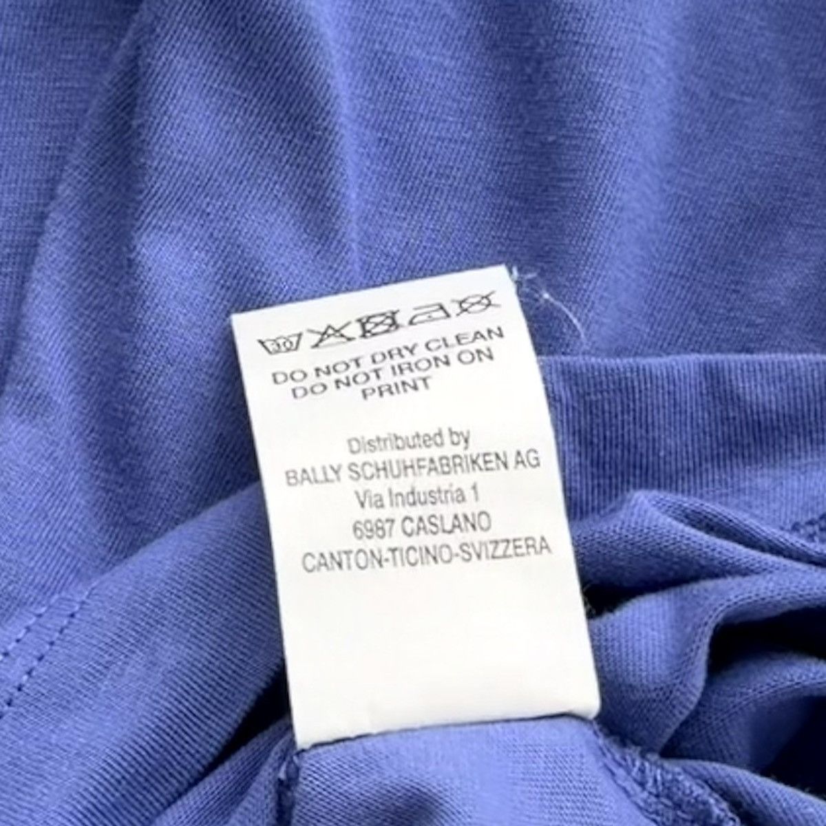 Bally Bally T Shirt Men Size 38 Blue Crew Neck Spell Out Cotton Size US L / EU 52-54 / 3 - 5 Thumbnail