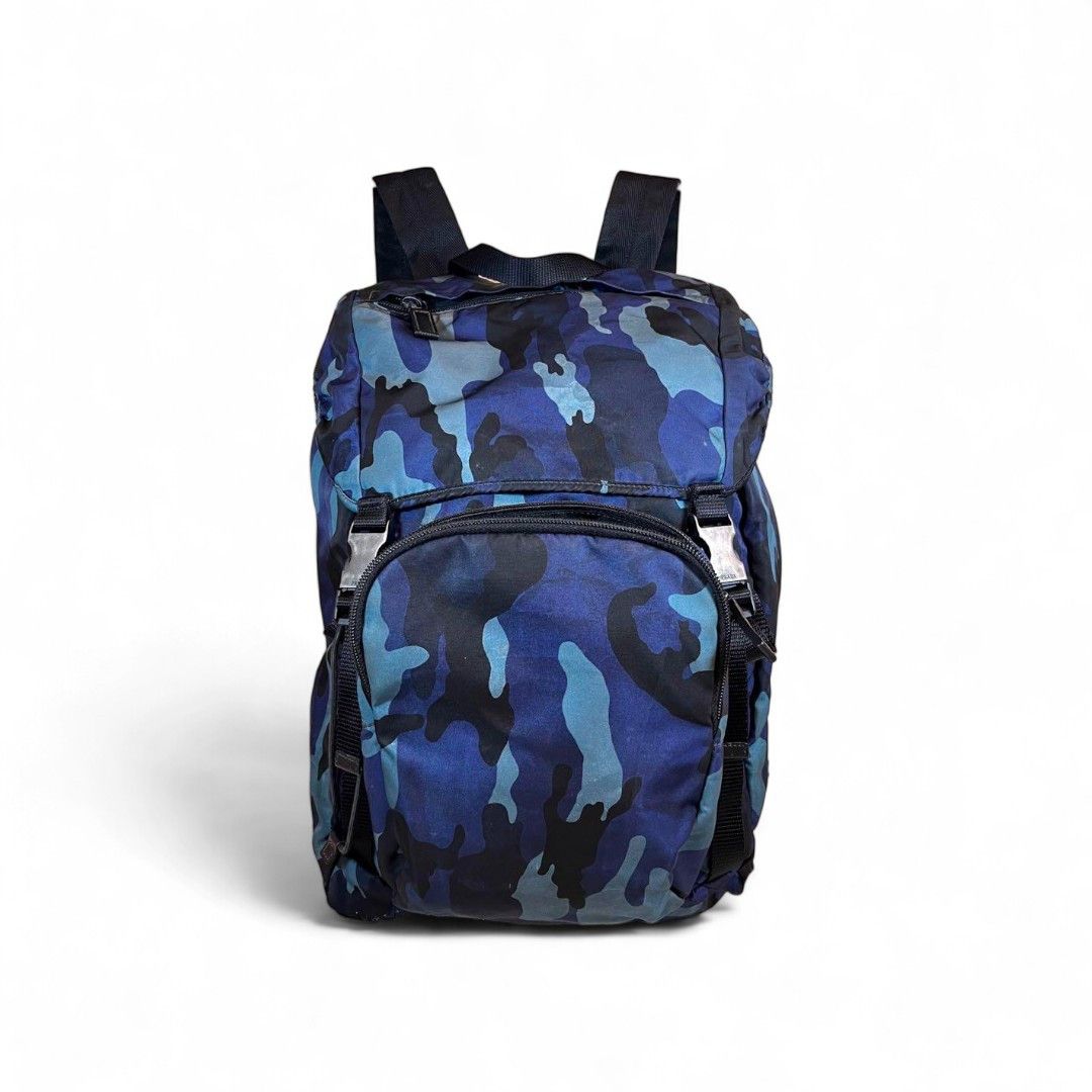 Prada Prada - Camo Backpack Rucksack Blue Navy Nylon Triangle Logo Size ONE SIZE - 1 Thumbnail