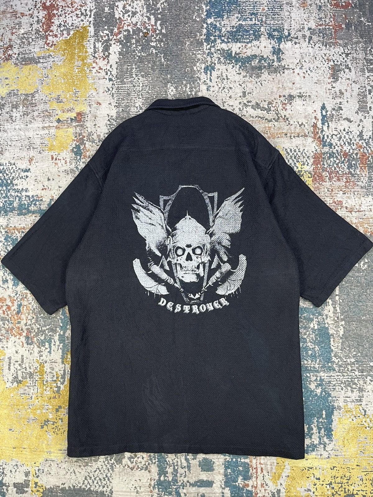 Beauty Beast Backhit Skull Destroyer Cotton Button Down Shirt Size US L / EU 52-54 / 3 - 1 Thumbnail