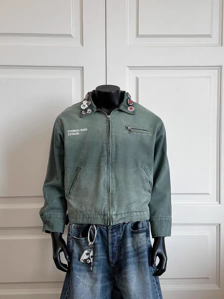 Vintage street punk washed and distressed badge jacket