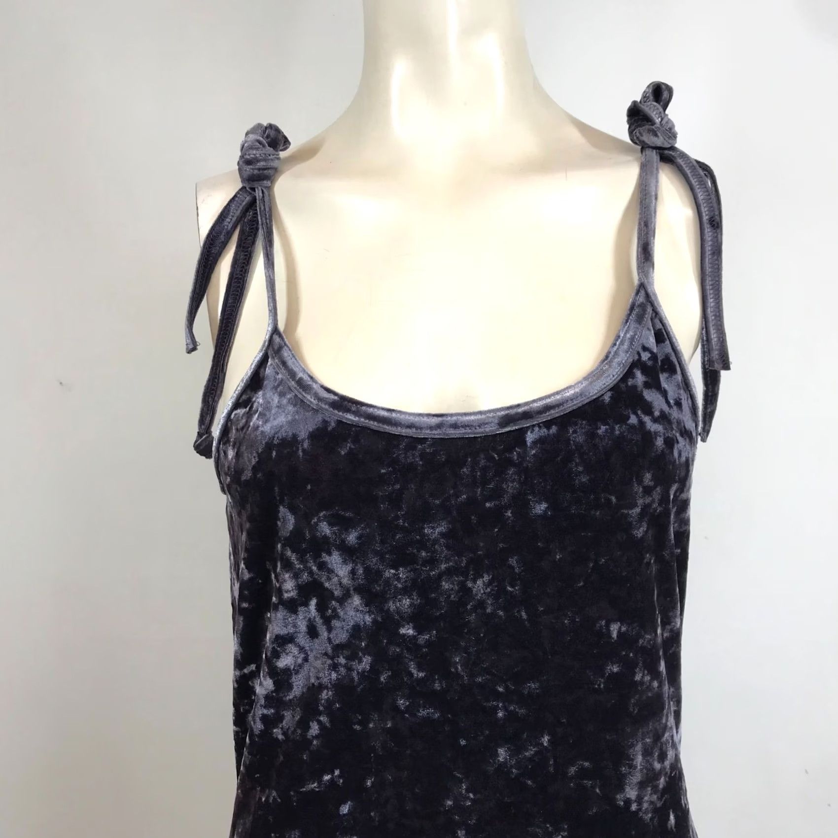 AQUA AQUA BLUES Slip Dress Womens Large Purple Spaghetti Strap Velour Y2K Size L / US 10 / IT 46 - 2 Thumbnail