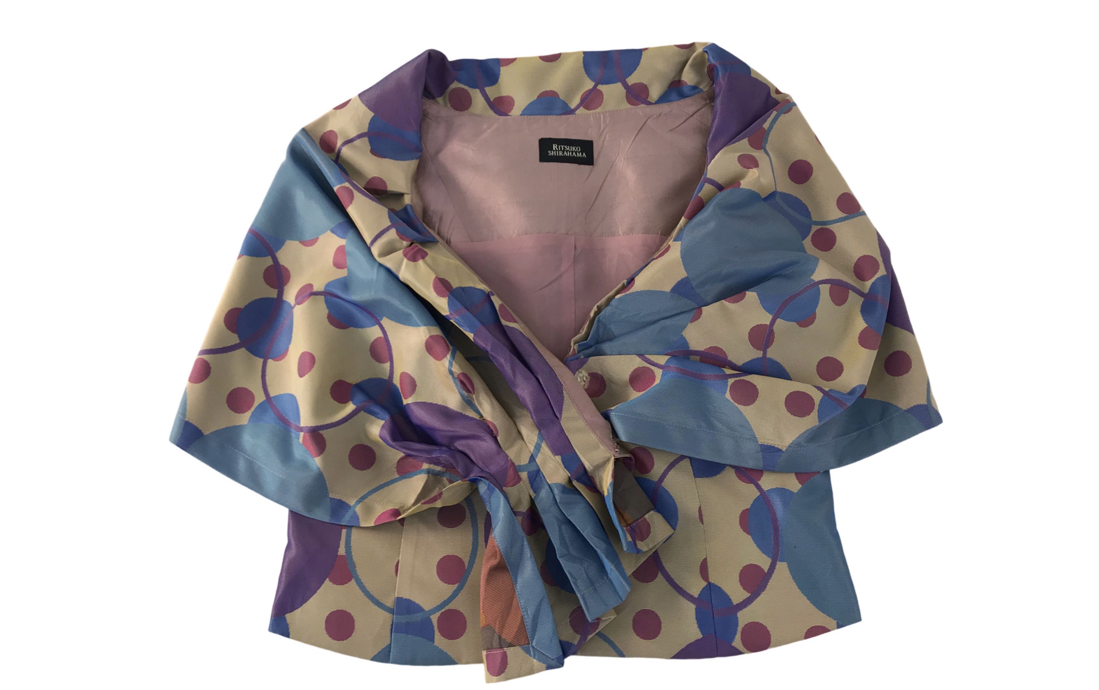90s Japanese Brand Ritsuko Shirahama Floral Polkadot Coat
