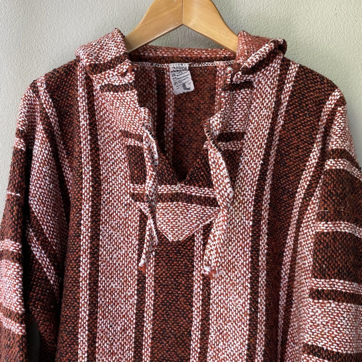 Vintage Brown & Pink Striped Baja Hoodie Size US M / EU 48-50 / 2 - 4 Thumbnail