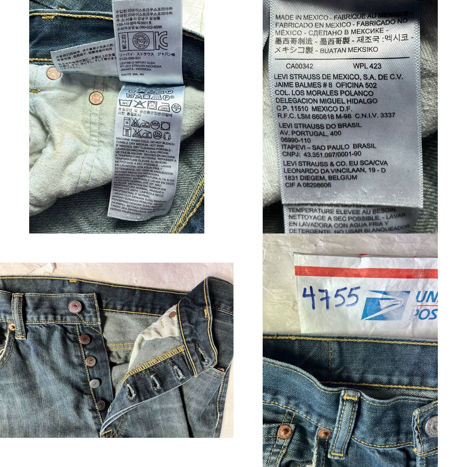 Levi's VINTAGE Levi's 501 Jeans Button Fly 32x36 Denim Blue Regular Men Straight 5-Pocket See Pics Size US 32 / EU 48 - 8 Thumbnail