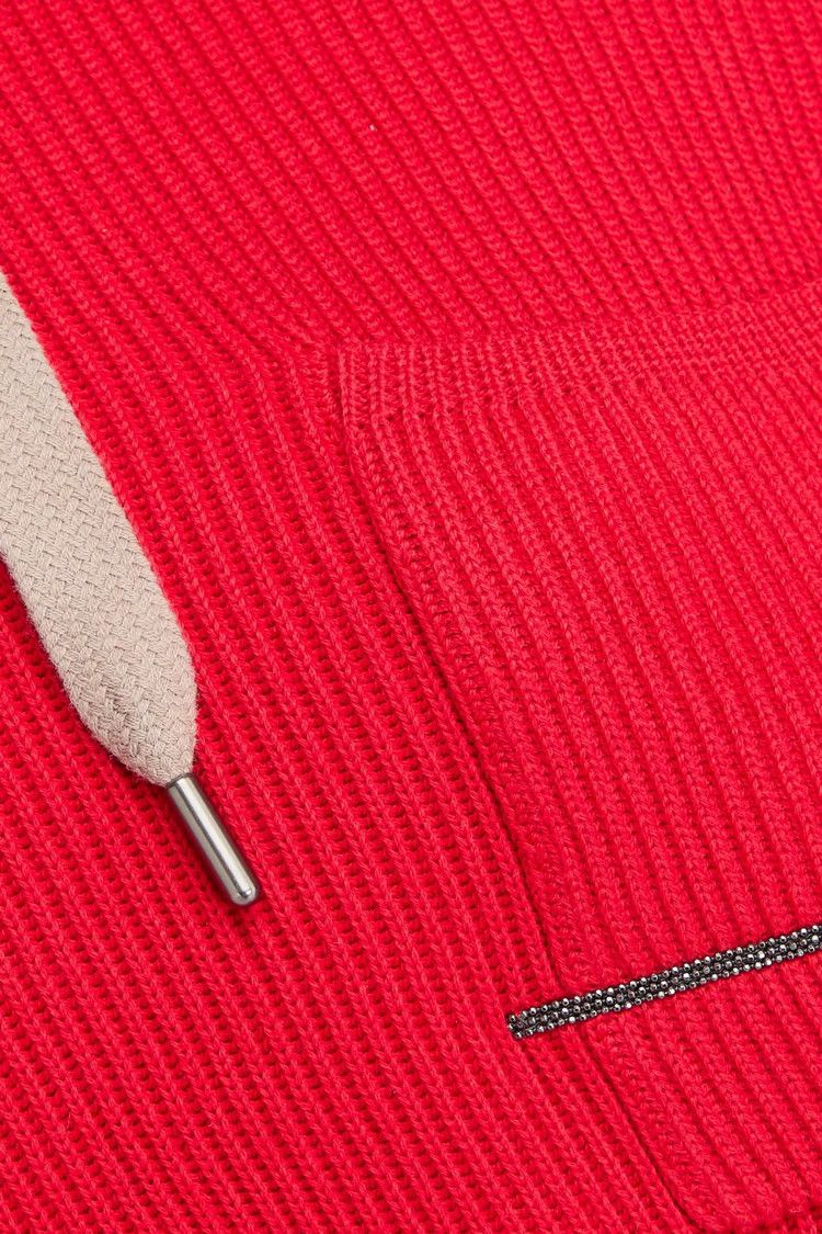 Brunello Cucinelli o1y0825 Hooded Sweater in Red Size XXS / US 00 / IT 34 - 4 Thumbnail