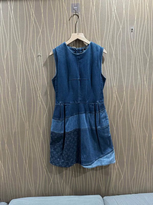 Louis Vuitton Louis Vuitton Denim Patchwork Dress Size S 0089 Size S / US 4 / IT 40 - 1 Thumbnail