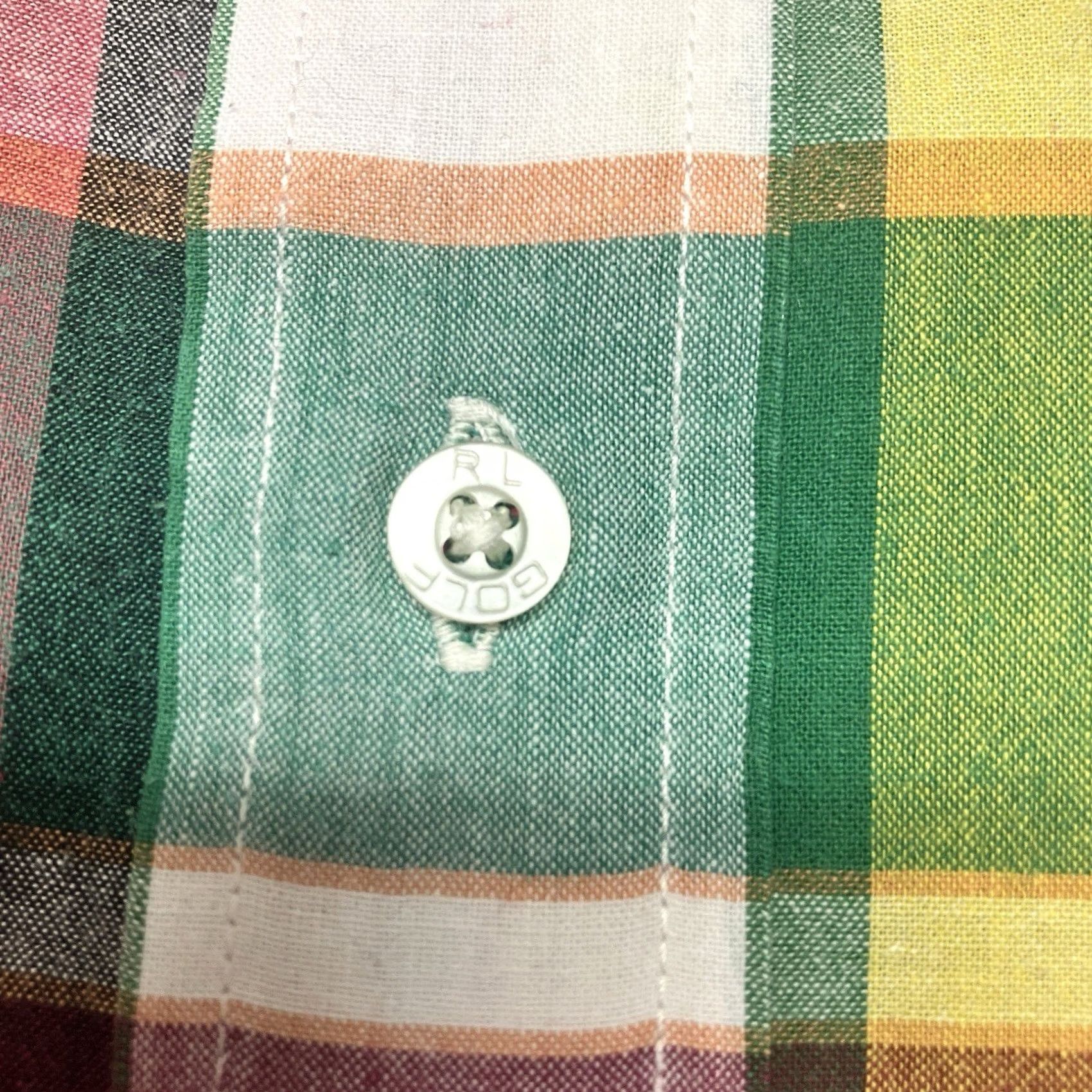 Ralph Lauren VINTAGE Ralph Lauren Golf Shirt White Green Plaid Button-Up Short Sleeve XL Mens Regular Button-Down Collared 90s Classic Preppy Golf Theme Size US XL / EU 56 / 4 - 7 Thumbnail