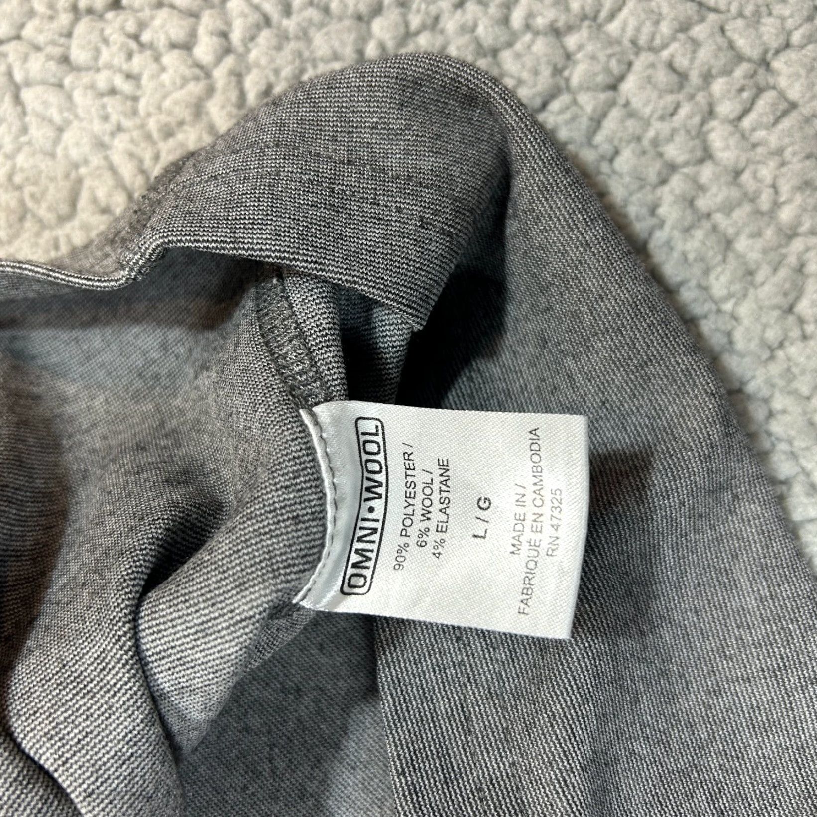 Vintage Omni-Wool T-Shirt Men's Large Gray Long Sleeve Merino Blend Stretch Size US L / EU 52-54 / 3 - 4 Thumbnail
