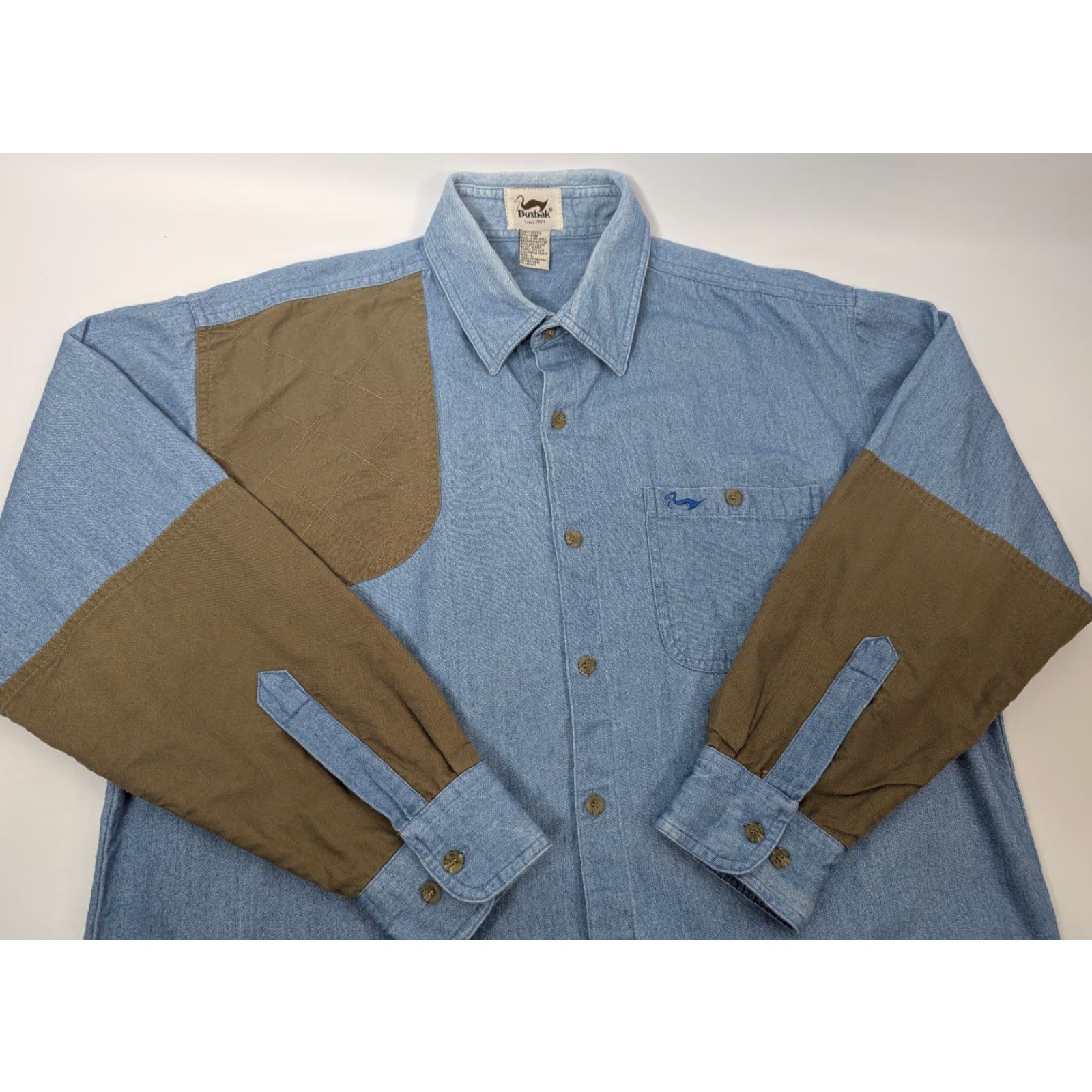 Vintage Duxbak Chambray Shooting Shirt Mens Size L Blue Cotton Hunting Outdoors Button-Up Long Sleeve Size US L / EU 52-54 / 3 - 2 Thumbnail