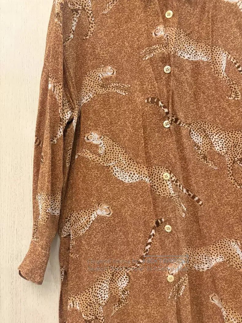 Kenzo Kenzo 80s Vintage Brown Yellow Leopard Shirt Coat Size M / US 6-8 / IT 42-44 - 2 Thumbnail