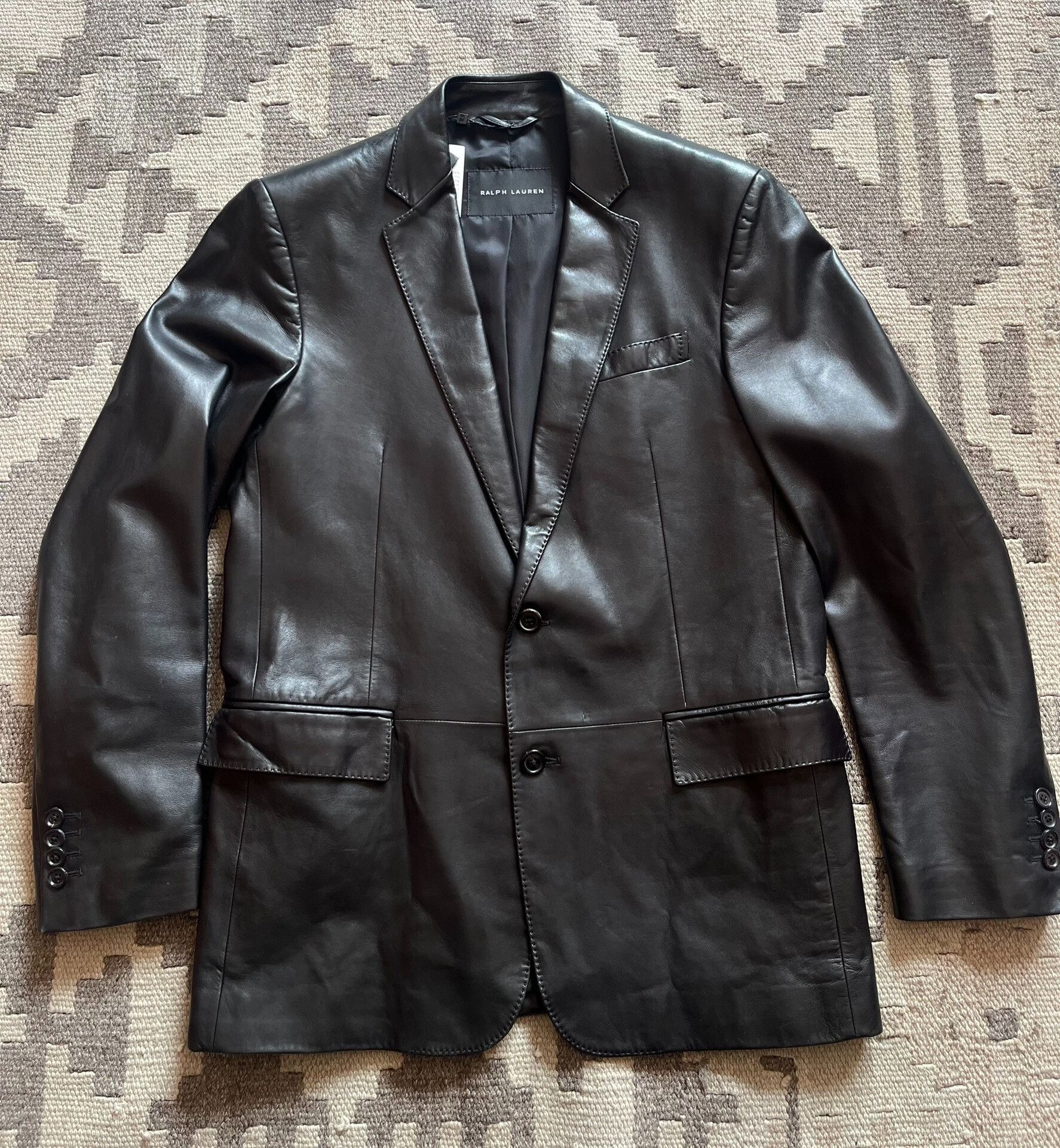 Ralph Lauren Black Label Ralph Lauren Black Label Leather Blazer Size US XXS / EU 40 - 1 Thumbnail
