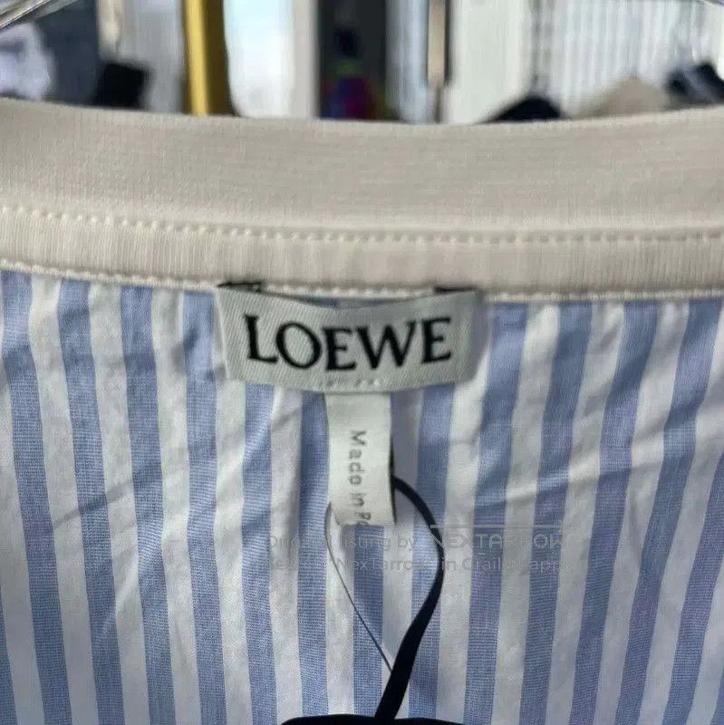 Loewe Loewe Women's White T-Shirt with Striped Detail . Size S / US 4 / IT 40 - 3 Thumbnail