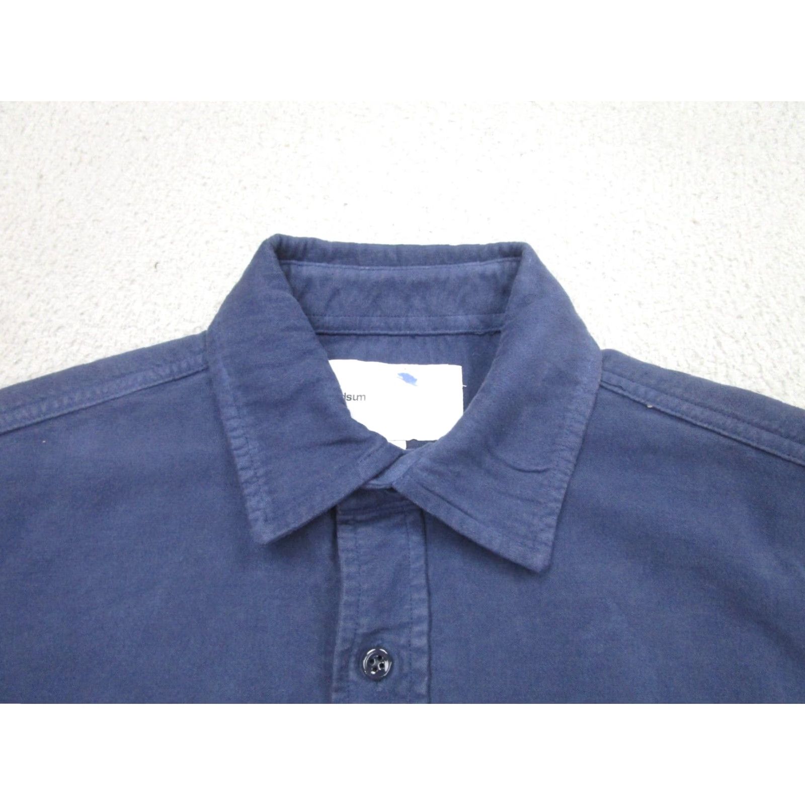 Adsum Adsum Mens Blue Heavy Flannel Shirt Small Long Sleeve Button Up Cotton Twill Size US S / EU 44-46 / 1 - 5 Thumbnail