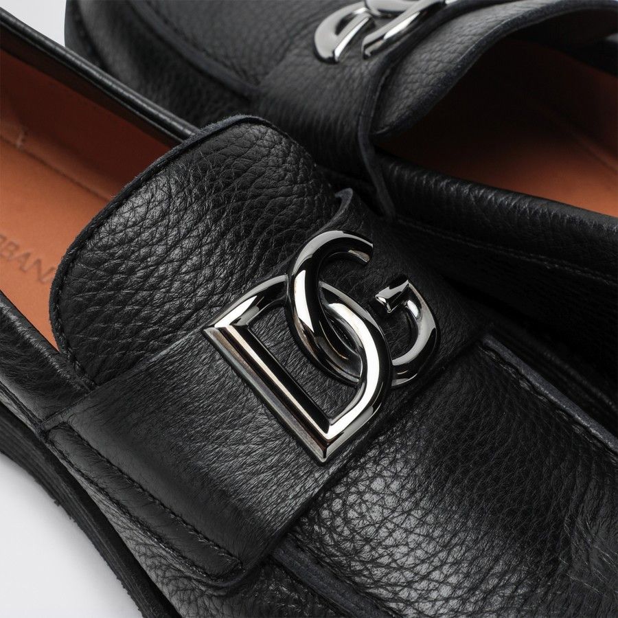 Dolce & Gabbana o1d2blof0226 Leather Loafers With DG Logo in Black Size US 8 / EU 41 - 5 Thumbnail