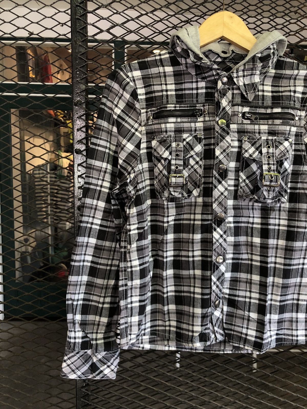 Beauty Beast × If Six Was Nine × Japanese Brand JAPANESE AGATE LABEL PLAID BUTTON SHIRT WITH HOODIE LGBSTYLE Size US L / EU 52-54 / 3 - 3 Thumbnail