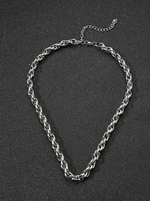 Jewelry × Vintage Retro Punk Minimal Vintage Chain Link Steel Size ONE SIZE - 3 Thumbnail
