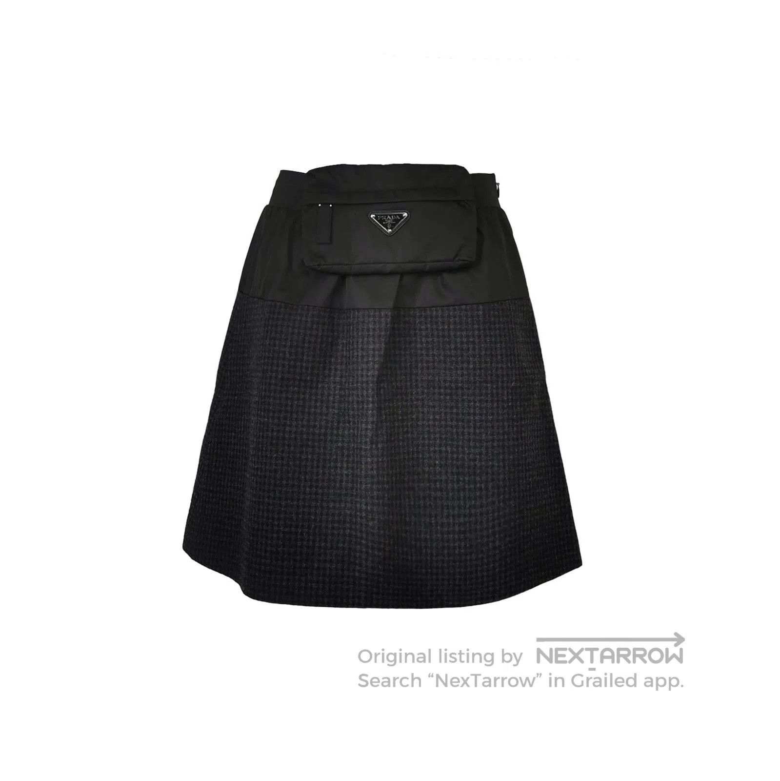 Prada Prada Wool Blend Triangle Logo Midi Skirt . Size US 40 / EU 56 - 1 Thumbnail