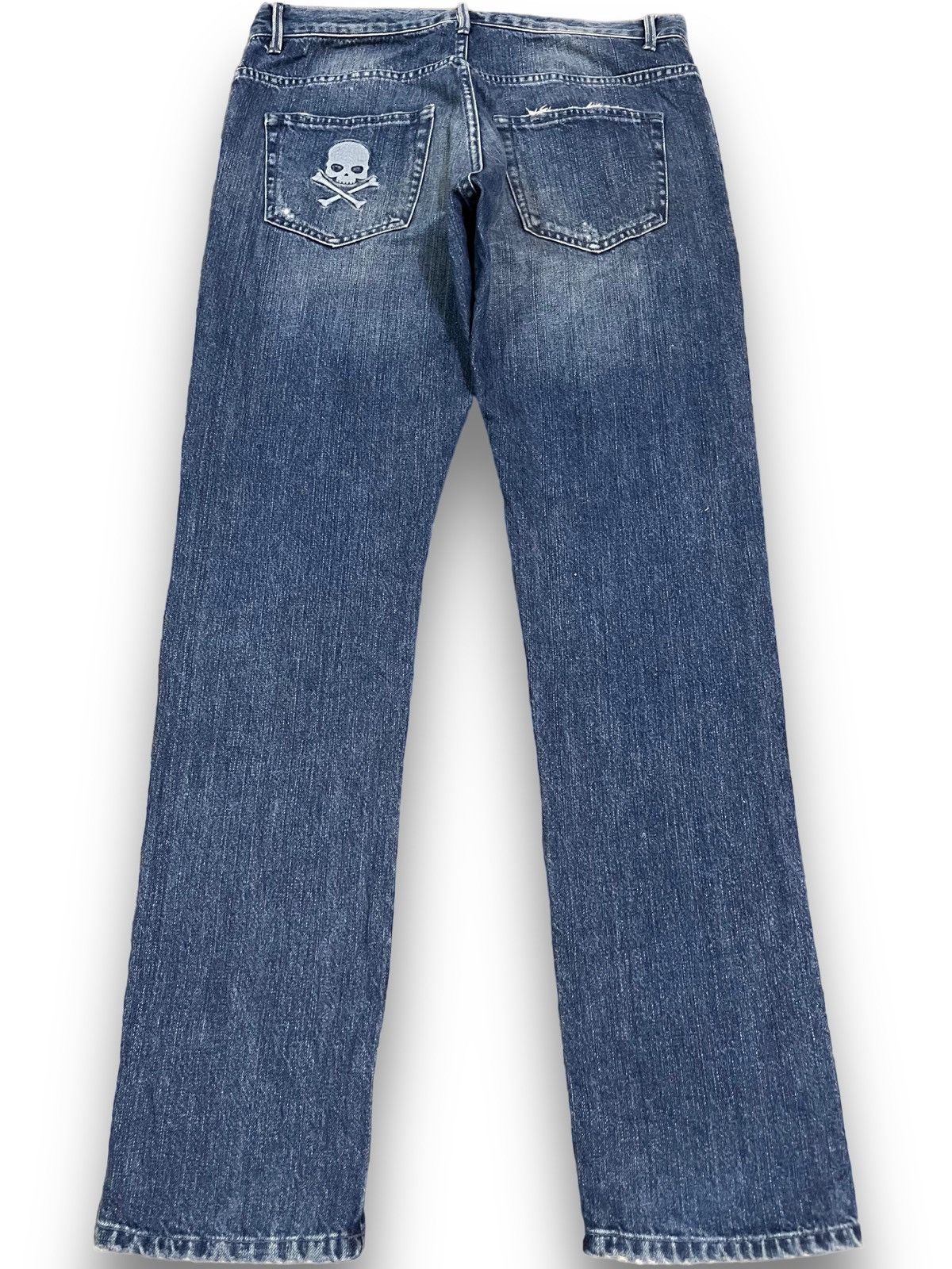 Vintage Hydrogen Skull Printed And Studded Denim