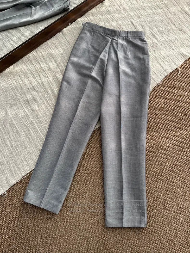 Hermes Hermes Silk Narrow Suit Pants, Silver Size 27" / US 4 / IT 40 - 3 Thumbnail