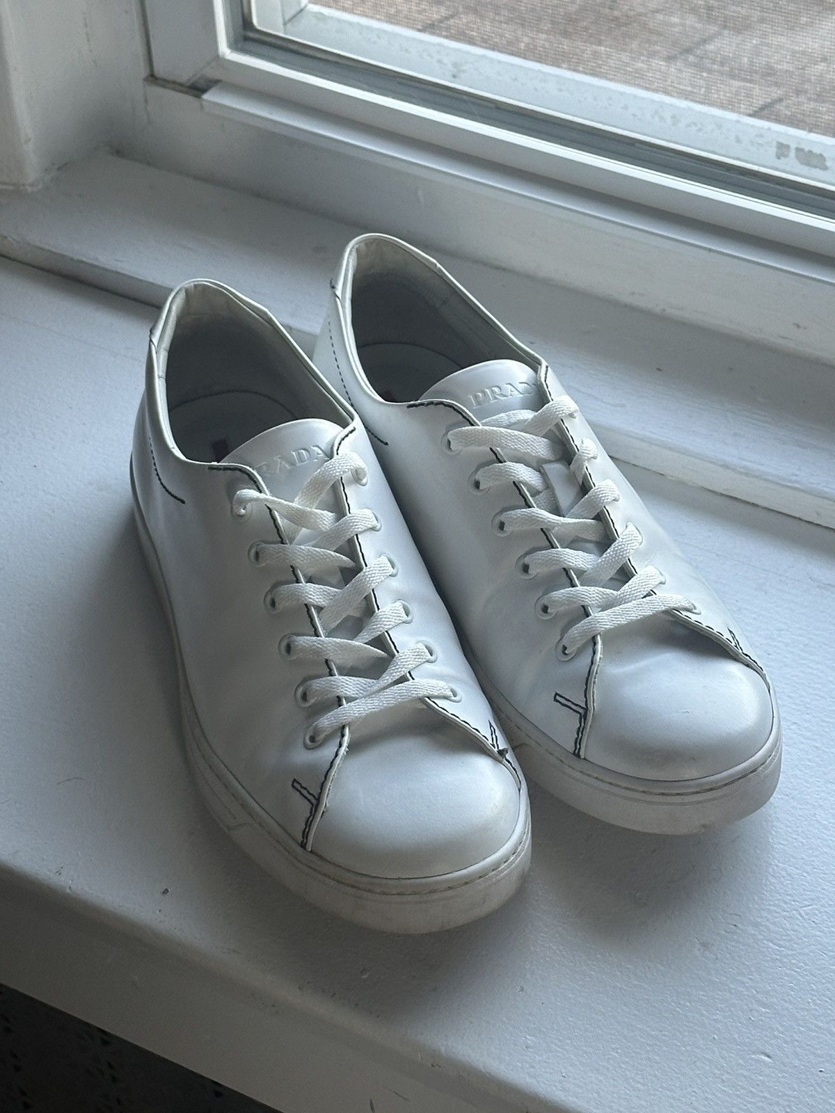 image of Prada Vintage White Shoes, Size 11 Shoes, Men's