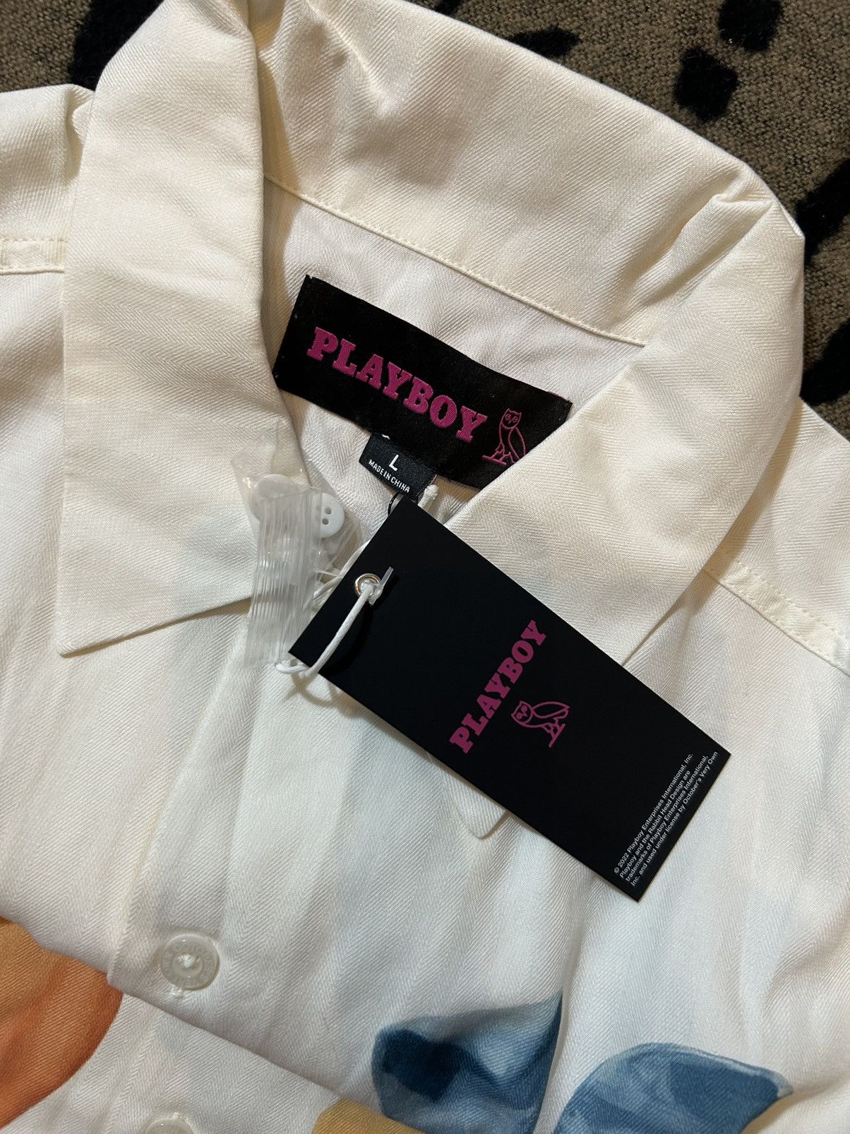 October's Very Own × Playboy PLAYBOY x OVO Bunny Silk Shirt Size US L / EU 52-54 / 3 - 4 Thumbnail