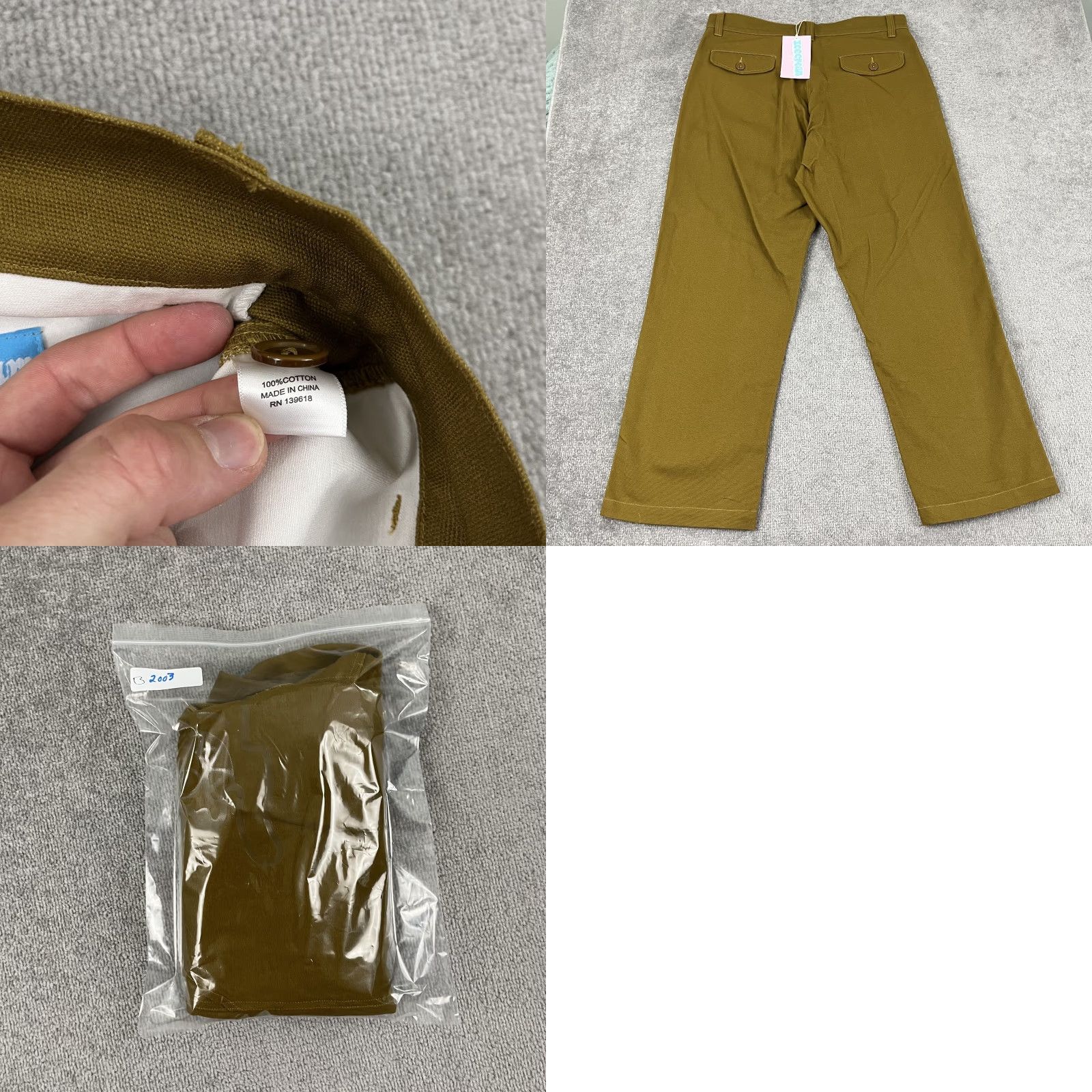 Vintage BBC Icecream Pants Mens 34 x 30 Canvas Olive Green Streetwear Straight Leg Workwear Regular 34 30 Green Mens Size US 34 / EU 50 - 8 Thumbnail