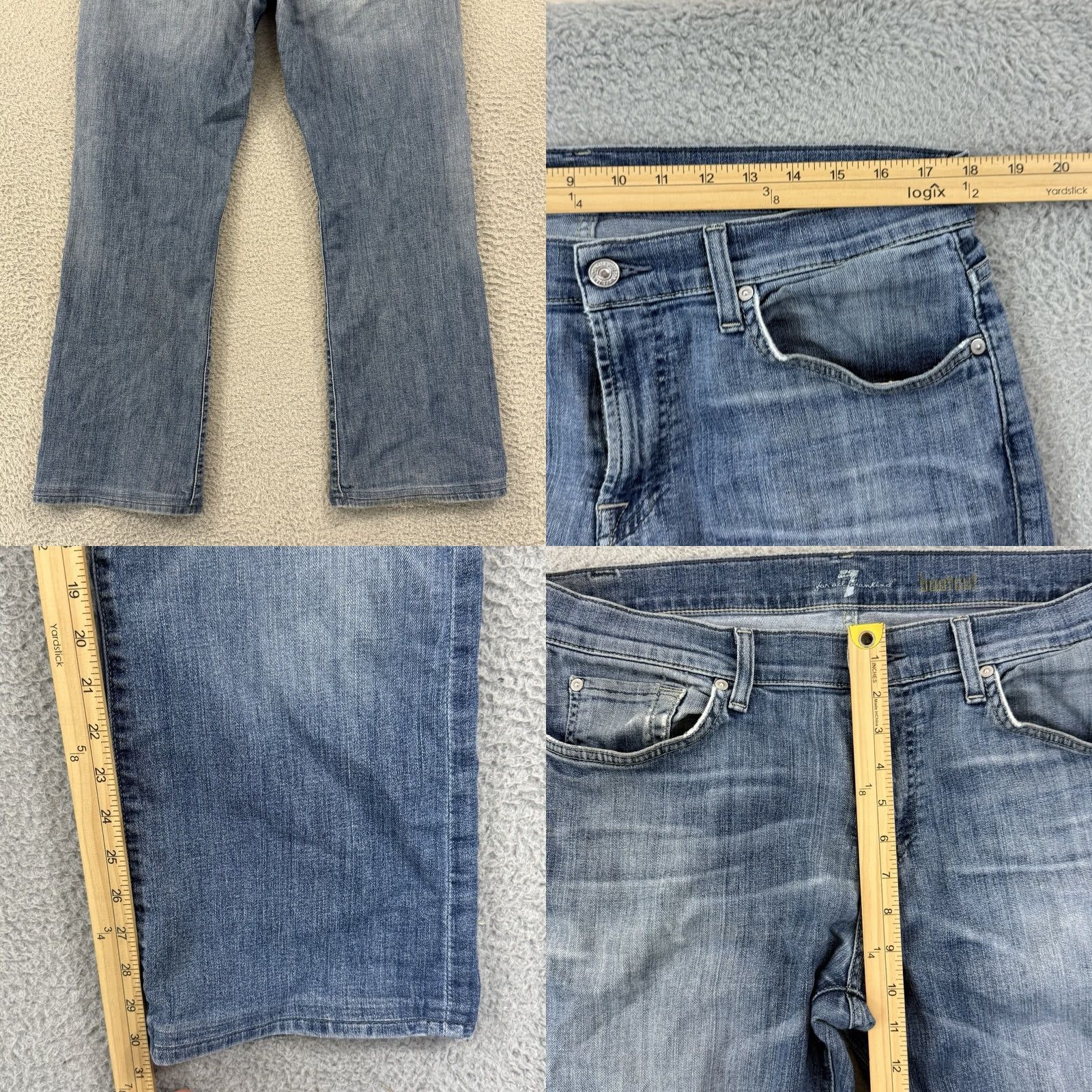 7 For All Mankind 7 For All Mankind Jeans Bootcut Mens 34x31 Blue Denim Stretch 5-Pocket City USA Size US 34 / EU 50 - 8 Thumbnail