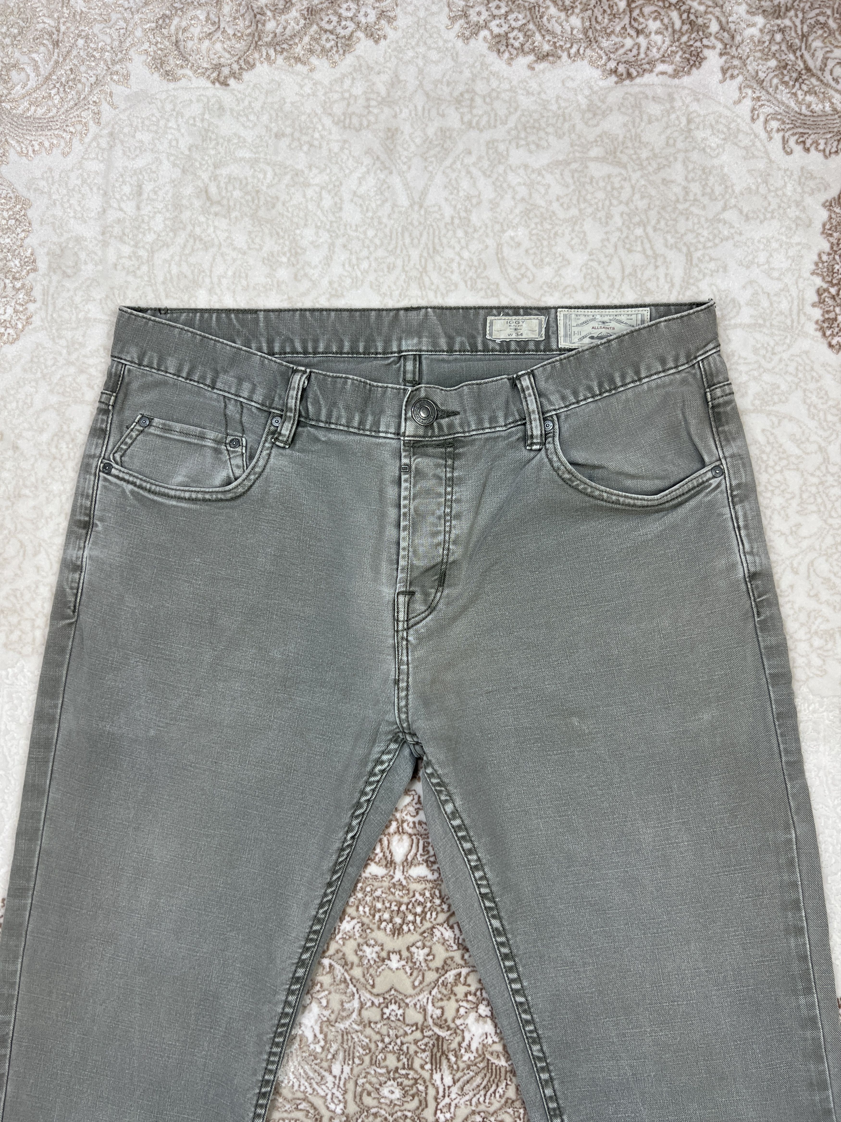 Allsaints Allsaints Sodium Iggy Washed Gray Denim Pants Size US 34 / EU 50 - 3 Thumbnail