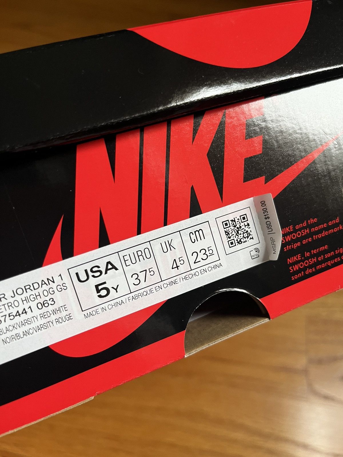 Jordan Brand × Nike Patent Bred Jordan1s Size US 5 / IT 35 - 4 Thumbnail
