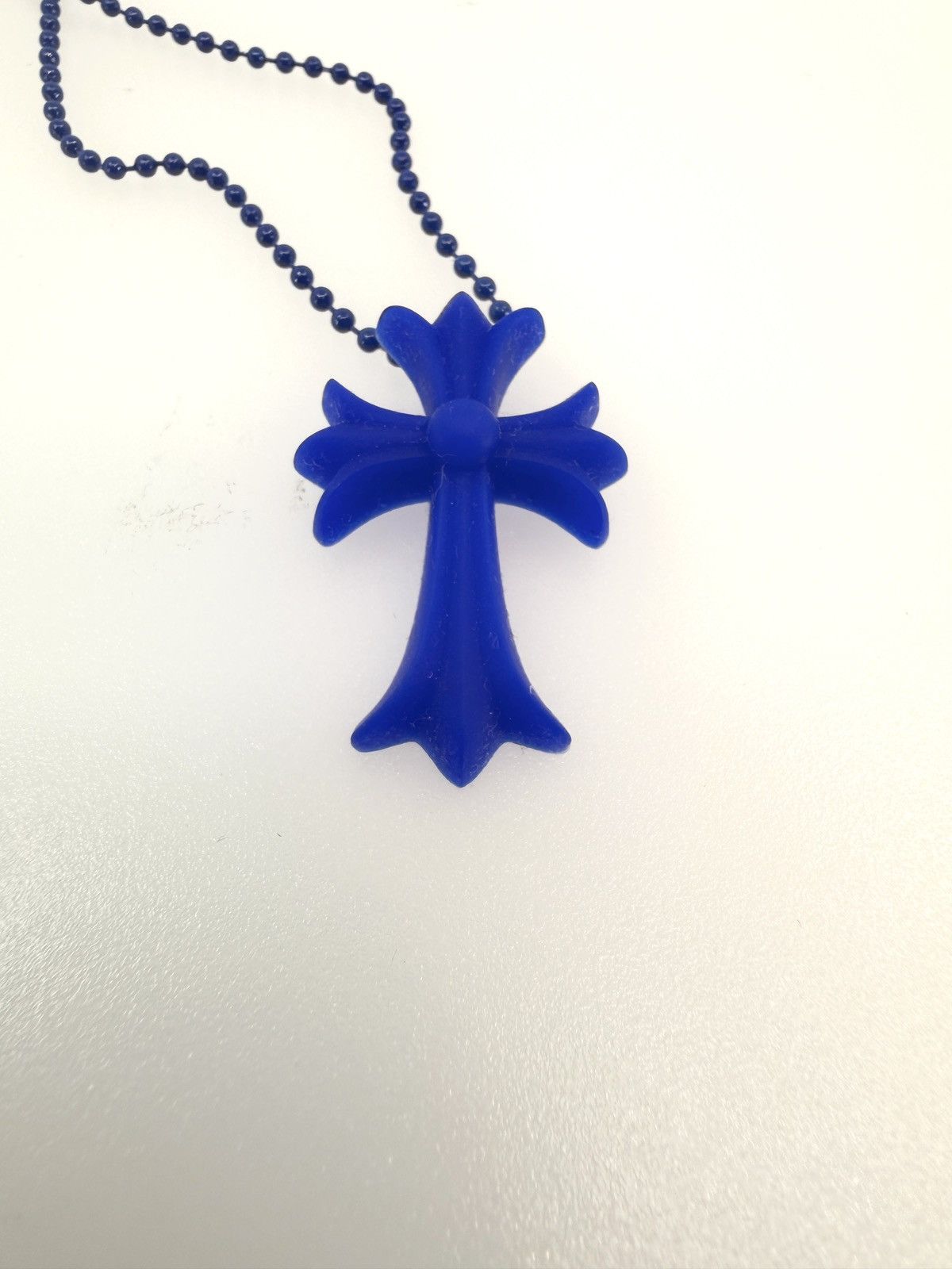 Chrome Hearts Chrome Hearts Silichrome Blue Cross Necklace Size ONE SIZE - 1 Thumbnail