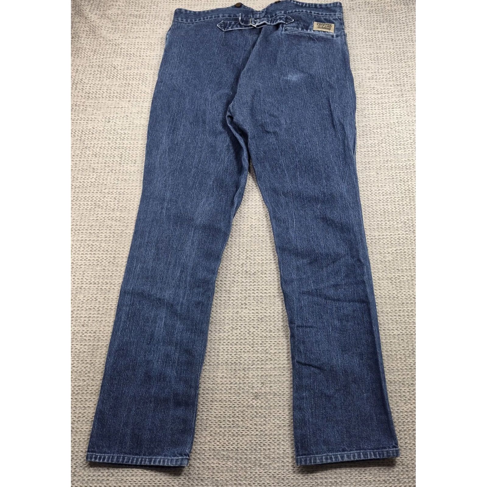 Vintage Frontier Classics Jeans Mens 42x34 Blue Regular Fit Straight Western Buckle Back Size US 42 / EU 58 - 2 Thumbnail