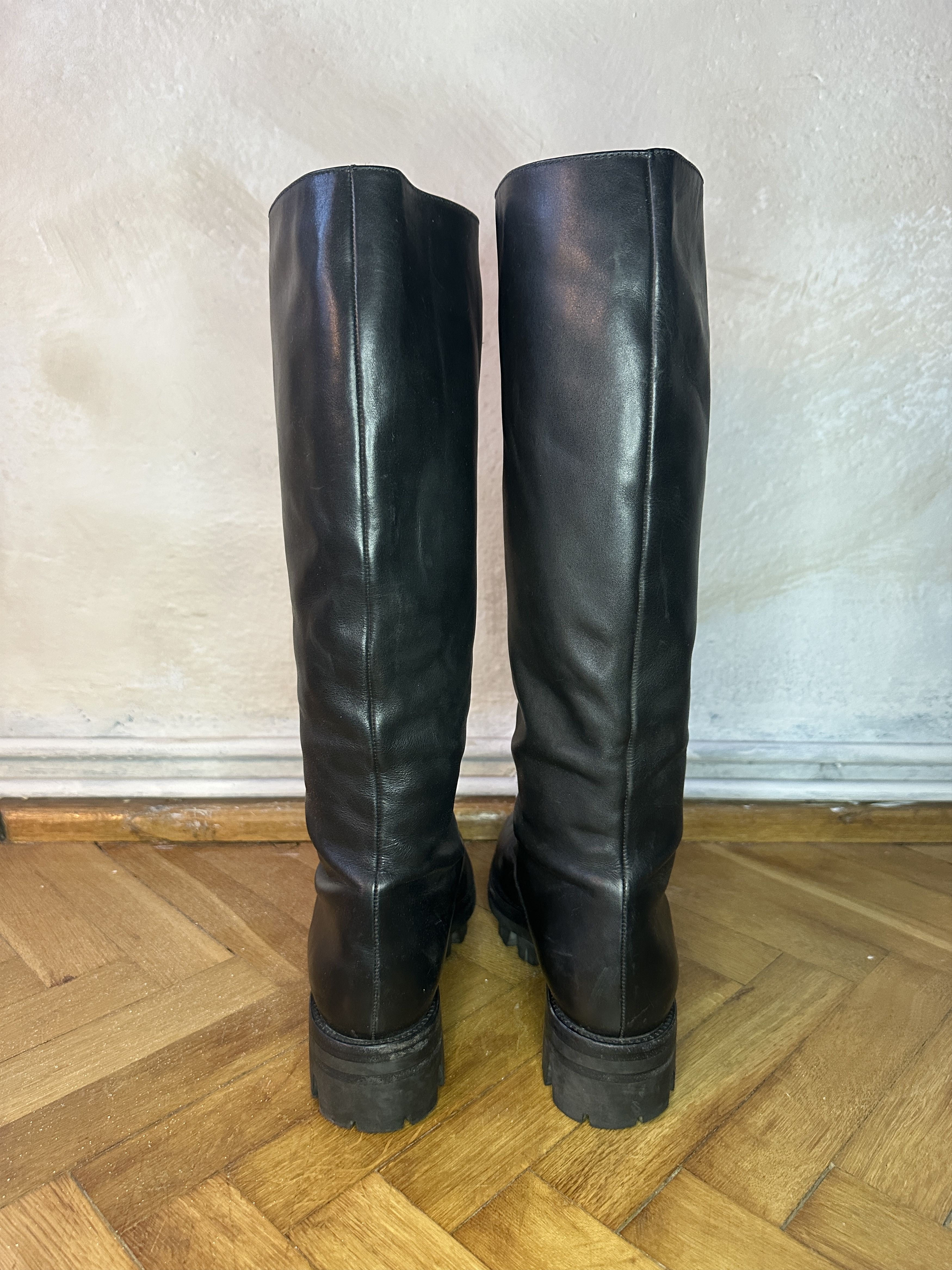 Prada Prada Leather Riding Boots Size US 8.5 / IT 38.5 - 4 Thumbnail