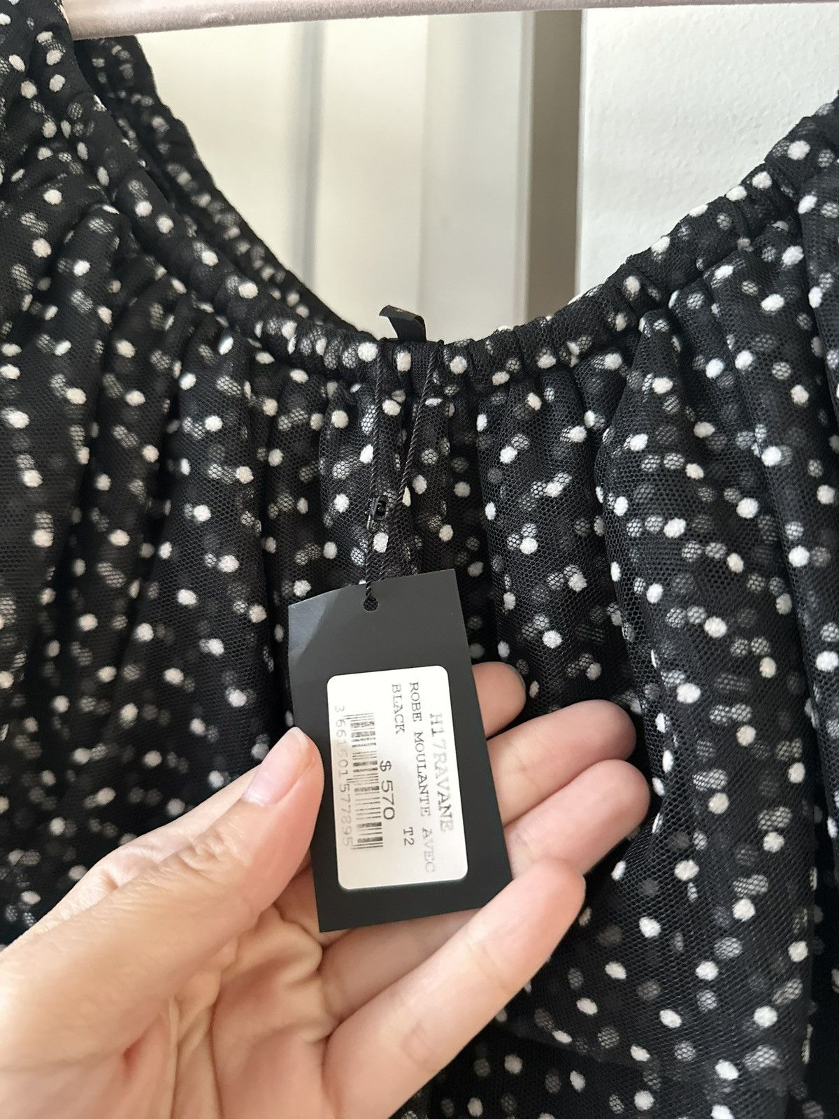 Maje Maje Ruffled Polka Dot Dress In black NWT Size M / US 6-8 / IT 42-44 - 9 Thumbnail