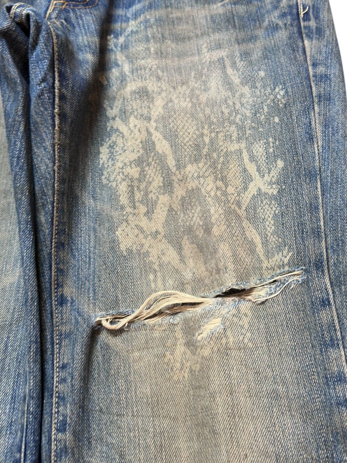 Dolce & Gabbana Vintage Geranimo Buckle Back Mudwash Printed Denim Size US 32 / EU 48 - 3 Thumbnail