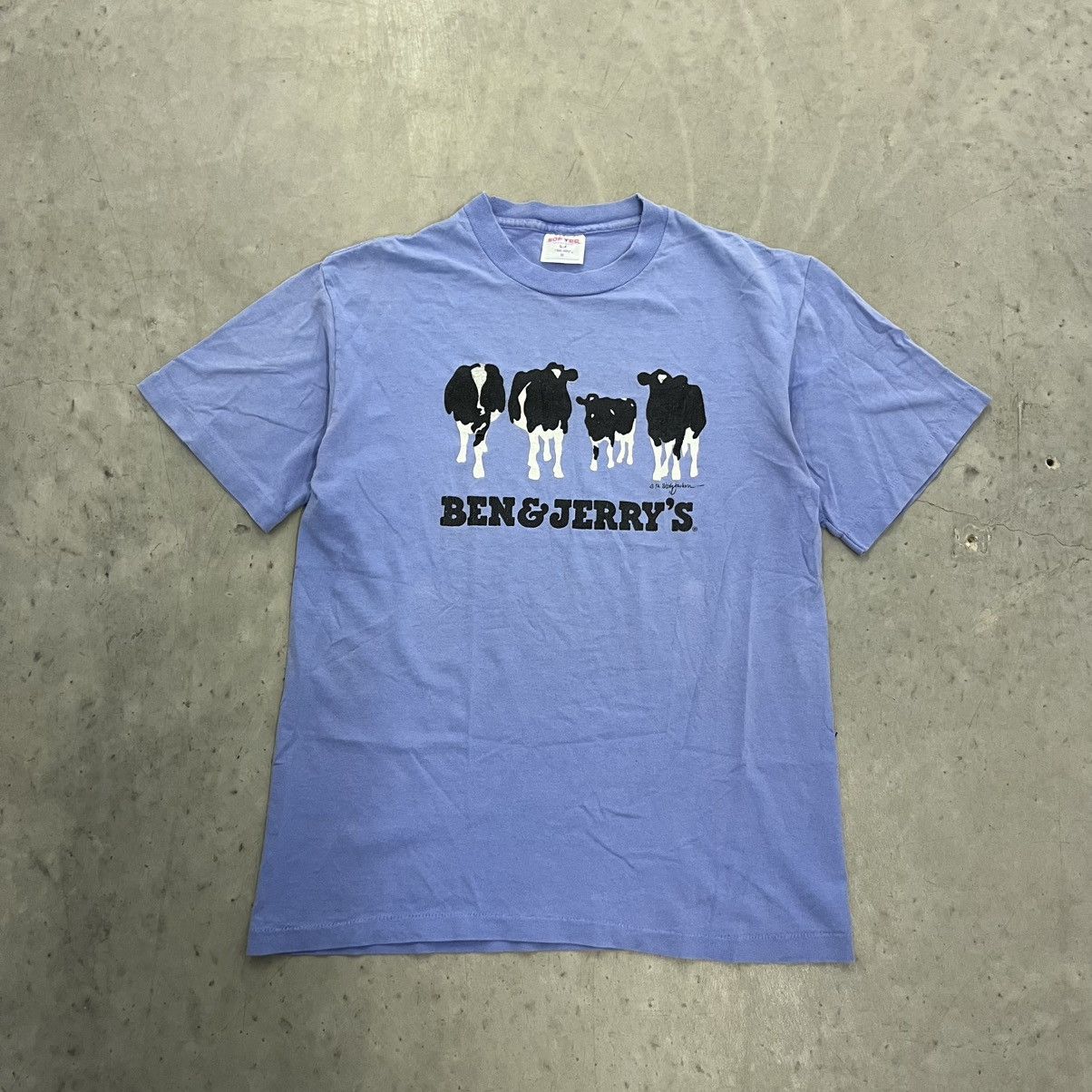 Vintage CRAZY 1992 Ben and Jerry's T shirt Blue SUPER RARE Vintage M Size US M / EU 48-50 / 2 - 2 Thumbnail