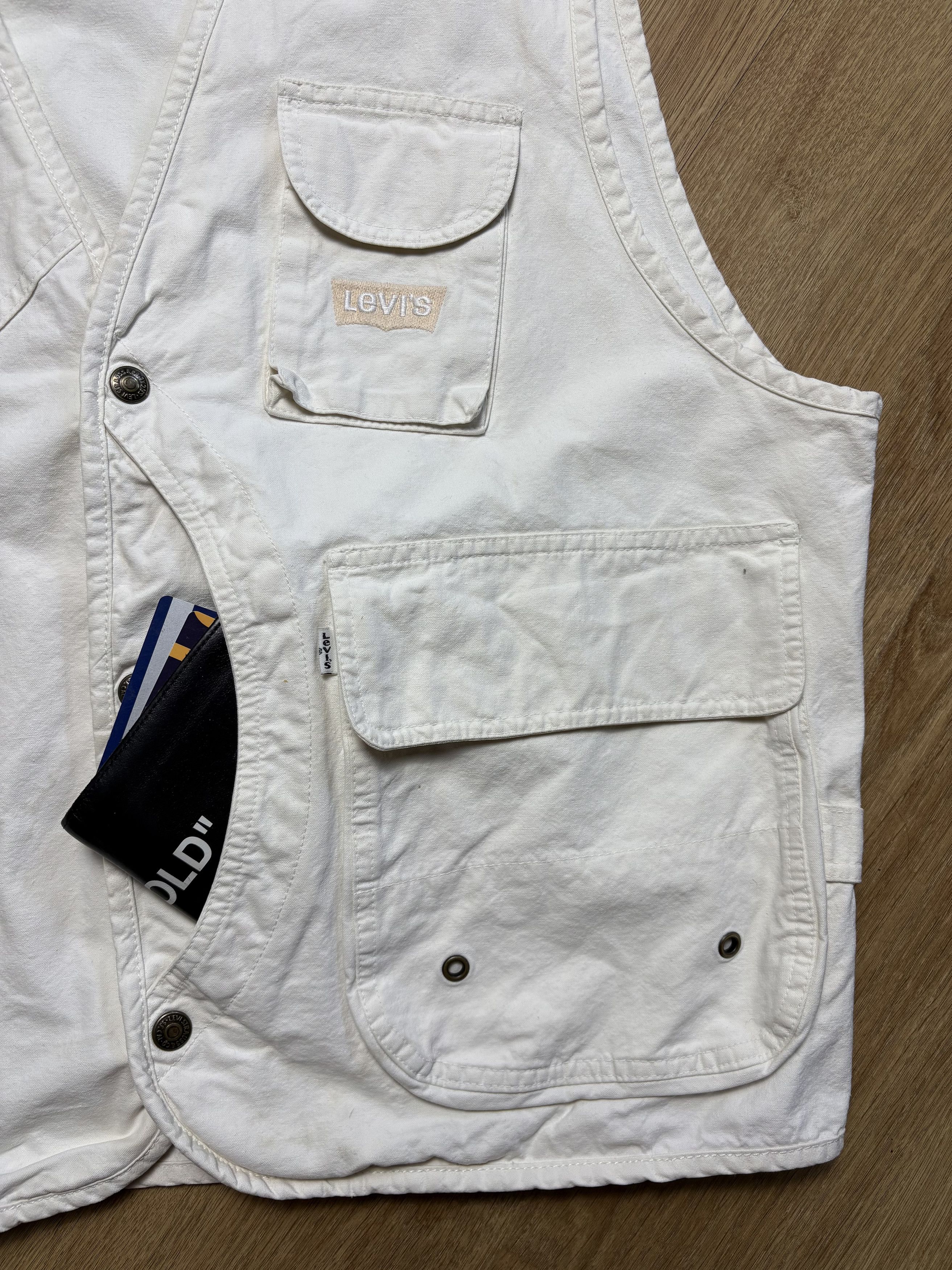 Levi's Levi's 90s White Duck Pocket Technical Canvas Vest (L) Size US L / EU 52-54 / 3 - 3 Thumbnail