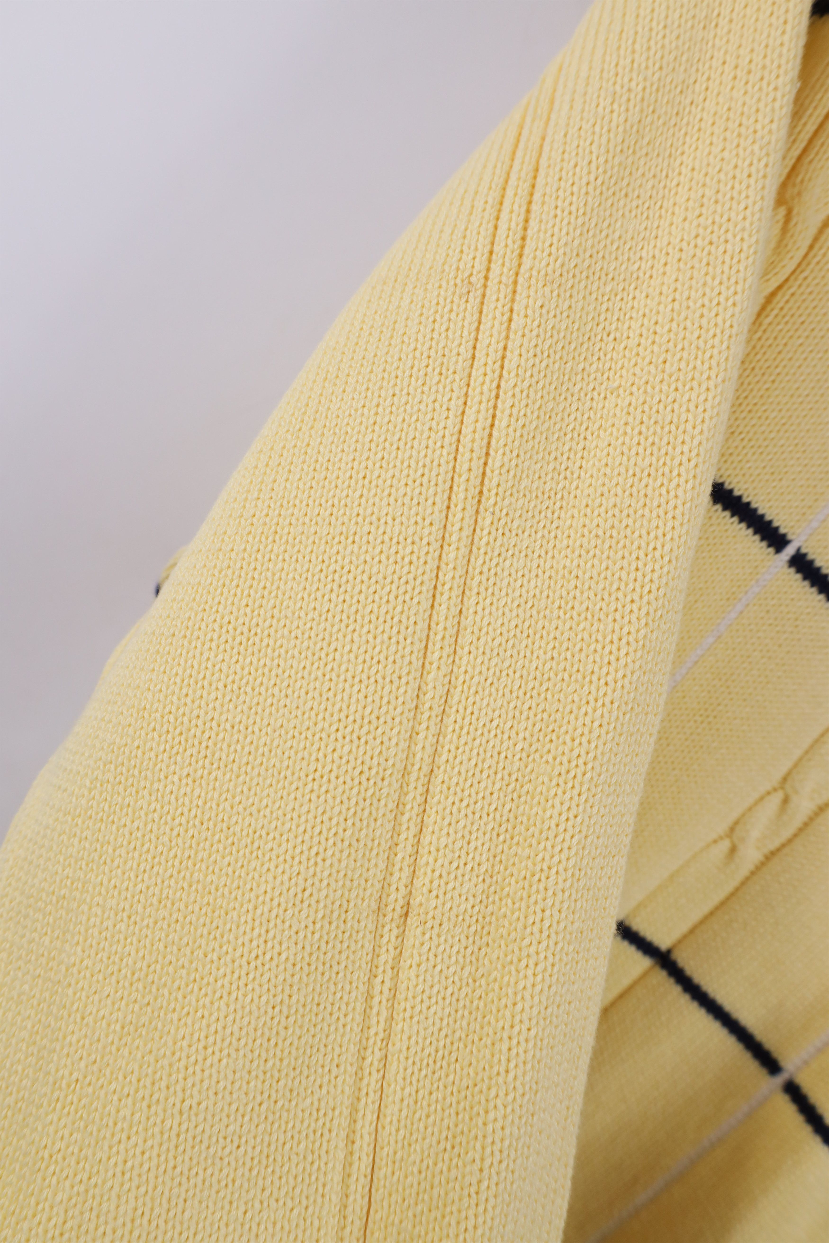 Vintage Vintage 90s Streetwear Ribbed Cable Knit Sweater Yellow Size US L / EU 52-54 / 3 - 6 Thumbnail