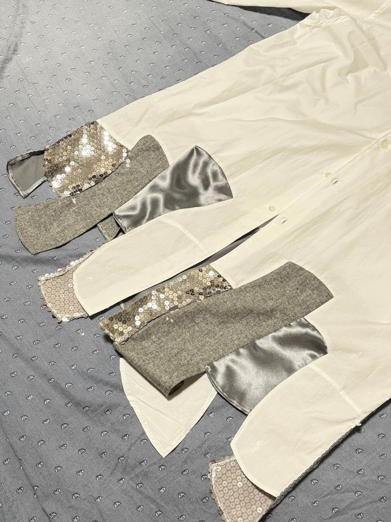 Comme des Garcons Comme Des Garcons Mid-length patchwork shirt beaded silk w Size US M / EU 48-50 / 2 - 3 Thumbnail