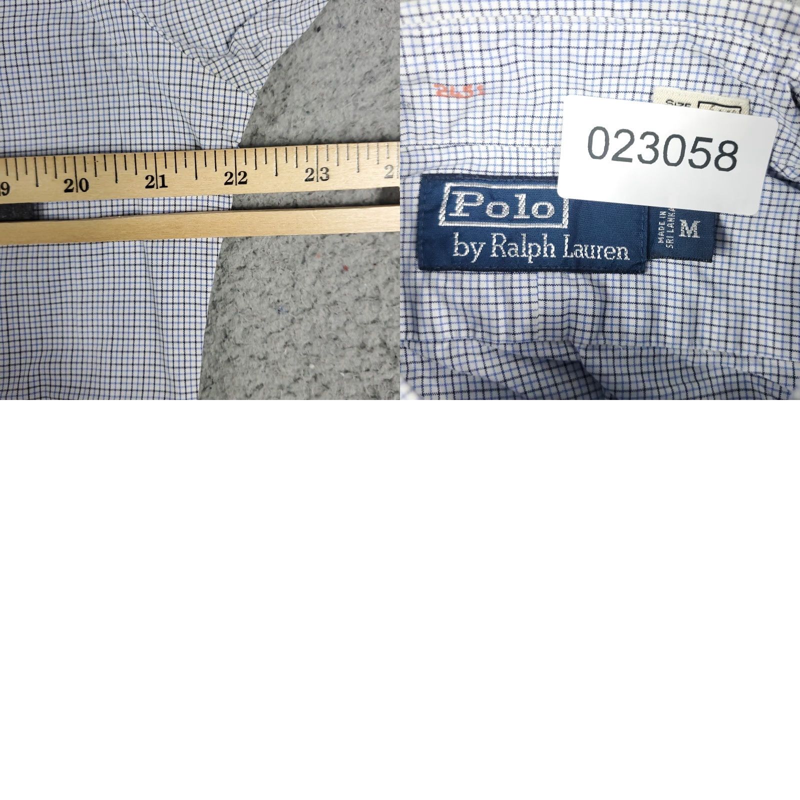 Ralph Lauren Ralph Lauren Button Up Shirt Mens Medium Blue Check Long Sleeve Casual *Stained* Size US M / EU 48-50 / 2 - 8 Thumbnail