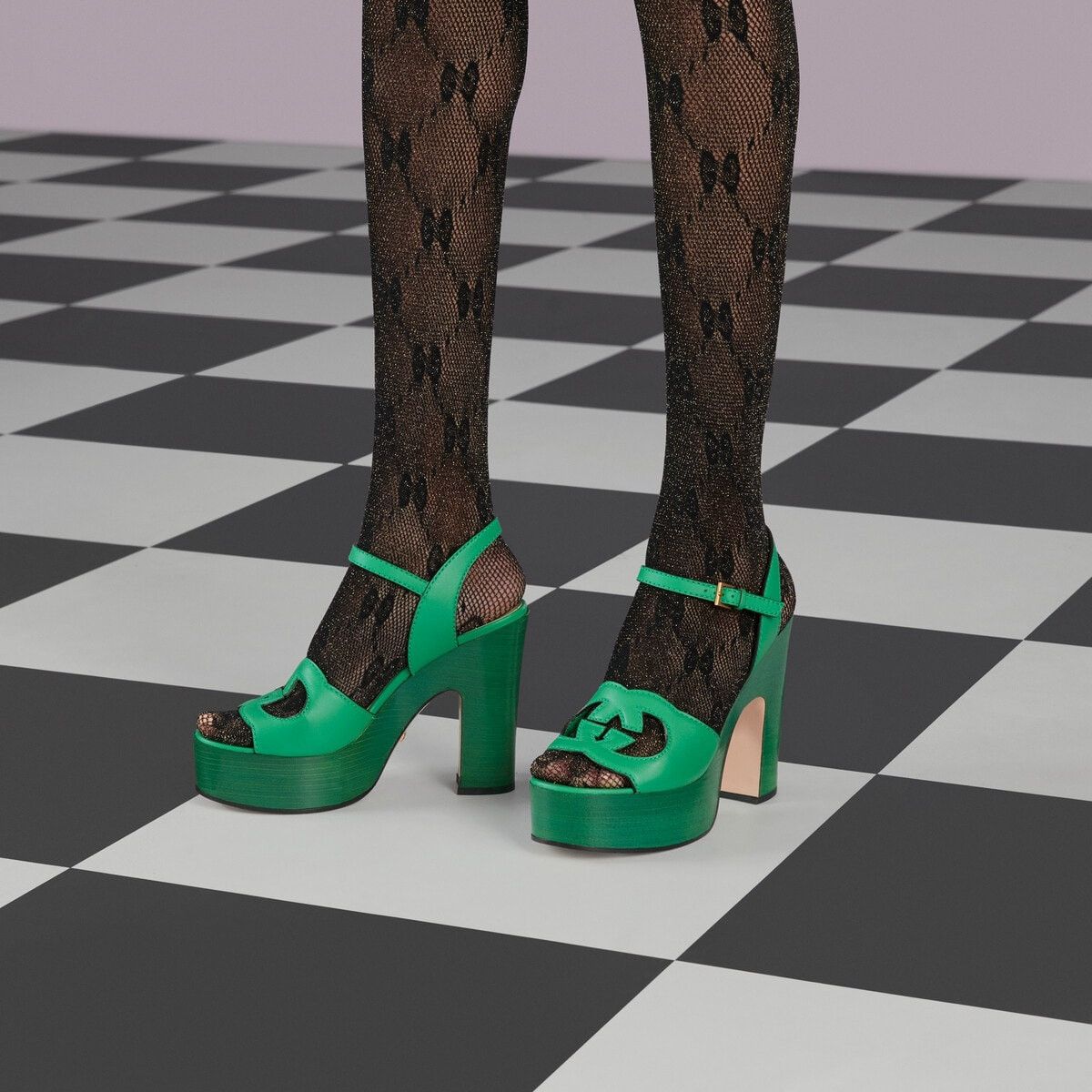 Gucci o1s1wg110125 Interlocking G Sandals in Green Size US 11 / IT 41 - 6 Thumbnail