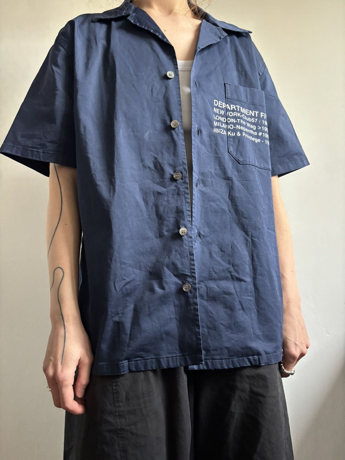 DEPARTMENT5 Vintage Department 5 boxy shirt navy blue Size US S / EU 44-46 / 1 - 1 Thumbnail
