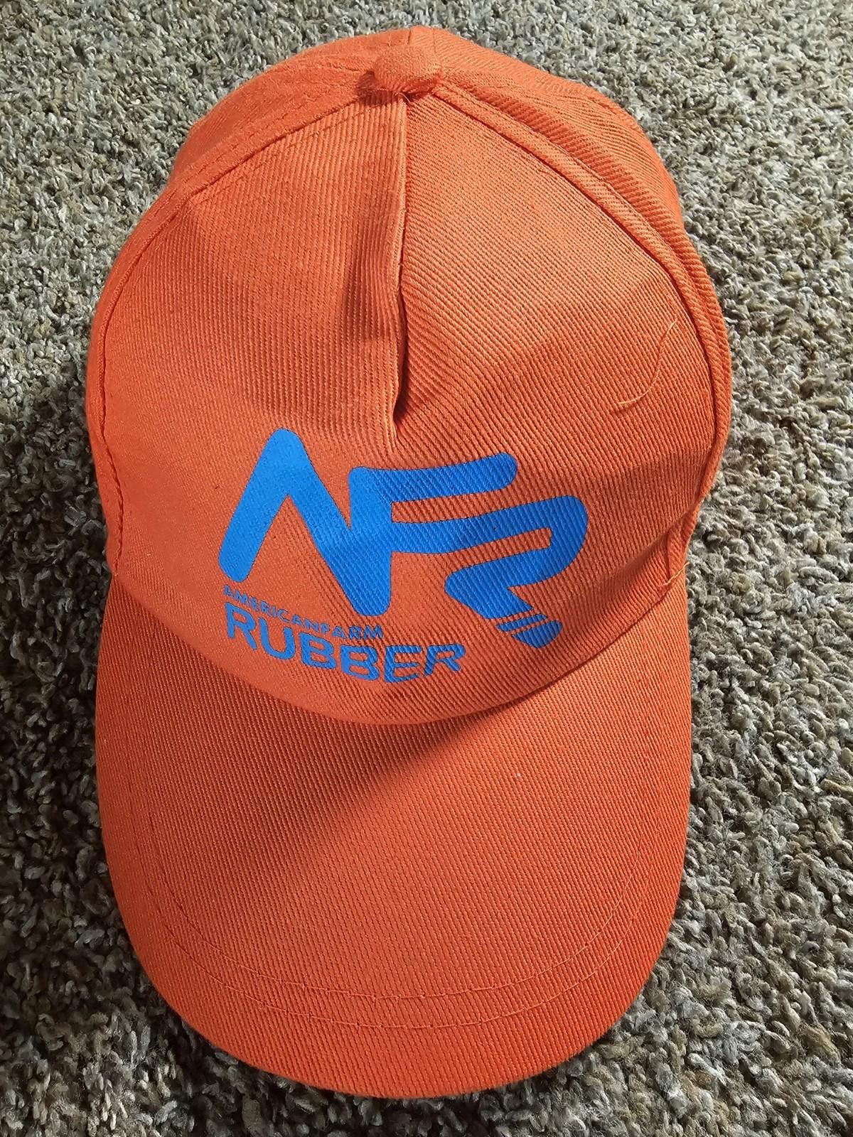 NASCAR AmericanFarm Rubber Farm Hat Cap Orange Adult Strapback O6 Size ONE SIZE - 2 Thumbnail