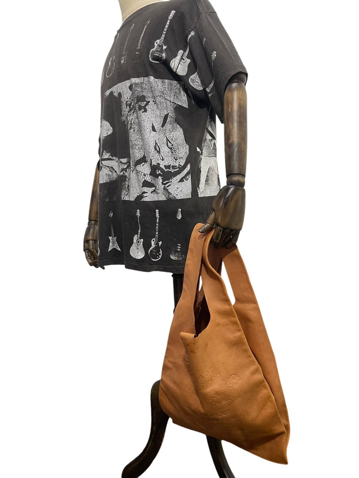 Comme des Garcons × Stussy Full Leather Soft Genten Japan Tote Bag 9🟩 Size ONE SIZE - 2 Thumbnail