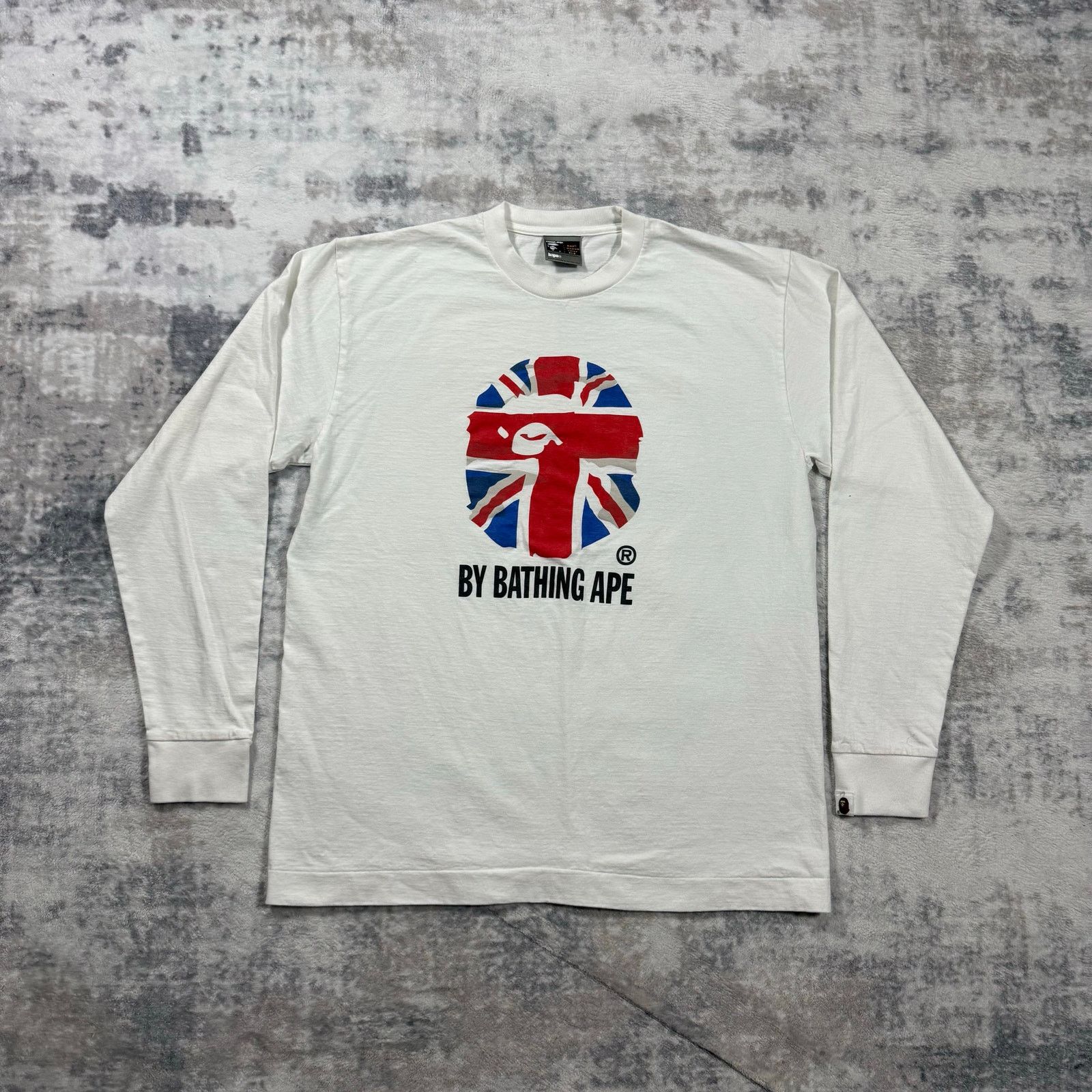 Authentic Bape 2000's Union Jack UK Flag Longsleeve Tee XL