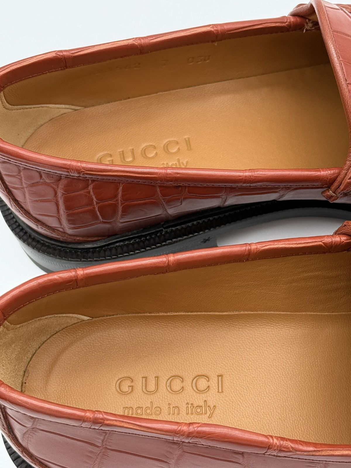 Gucci Gucci Men’s Crocodile Horsebit Loafers Amber Size 8 US NWT Size US 8 / EU 41 - 8 Thumbnail