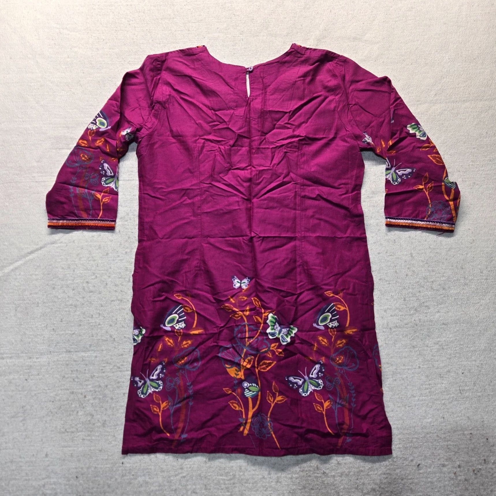 Vintage Smartex Shirt Women Purple Floral Short Sleeve Crew Neck L Large Adult Size L / US 10 / IT 46 - 7 Thumbnail