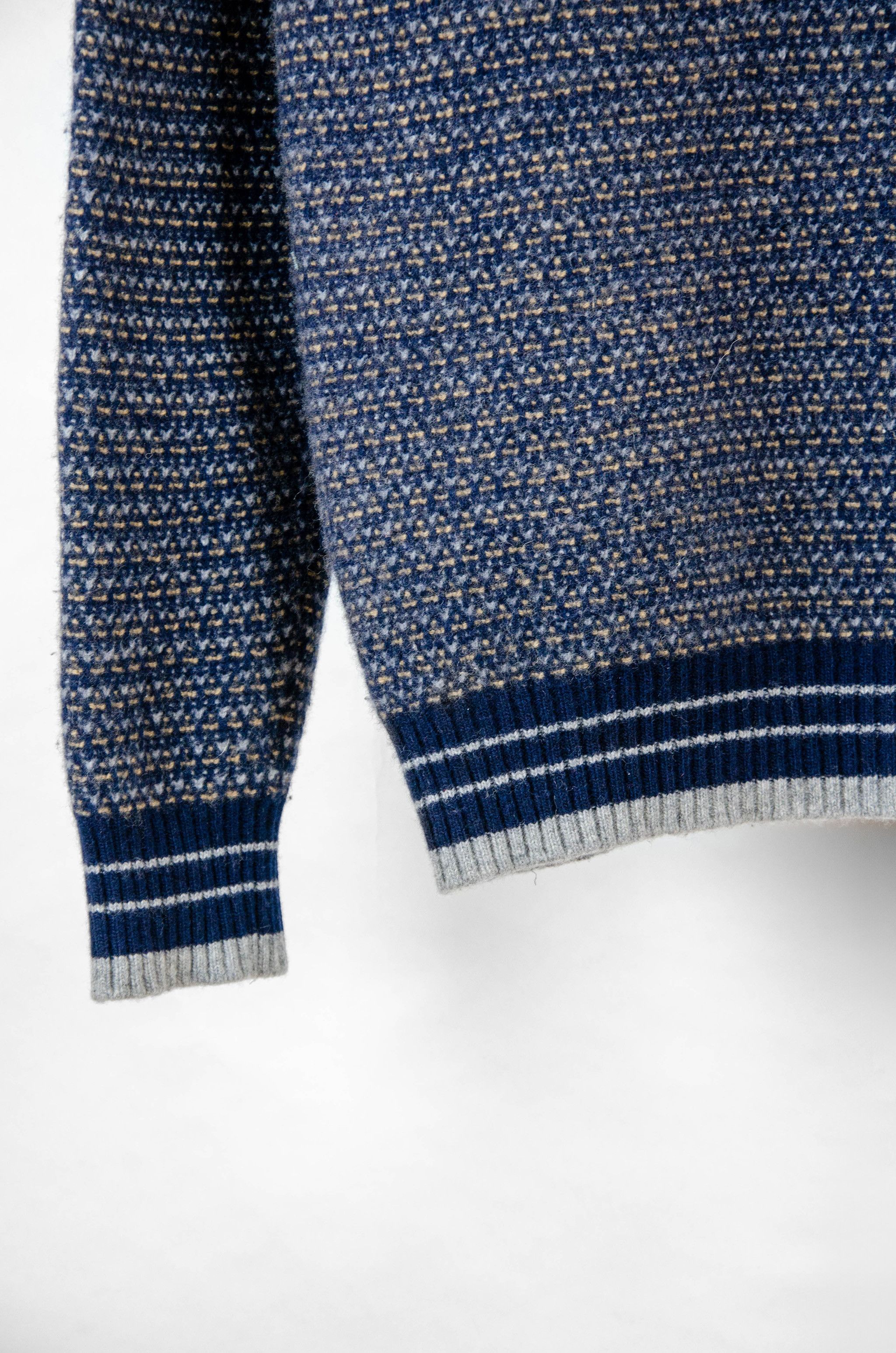 A.P.C. A.P.C. Ben Jacquard Wool Sweater Navy - Size L Size US L / EU 52-54 / 3 - 10 Thumbnail