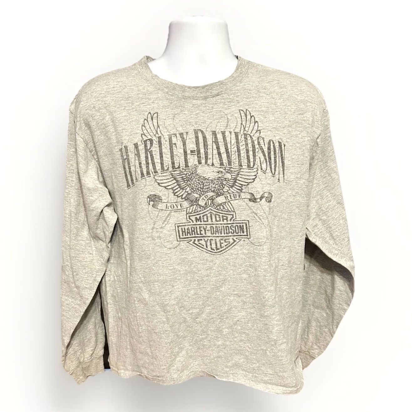 Harley Davidson Harley Davidson Beartooth Montana Long Sleeve Shirt - Men's Large Gray 2010-2019 Knit Cotton Shirt Size US L / EU 52-54 / 3 - 3 Thumbnail